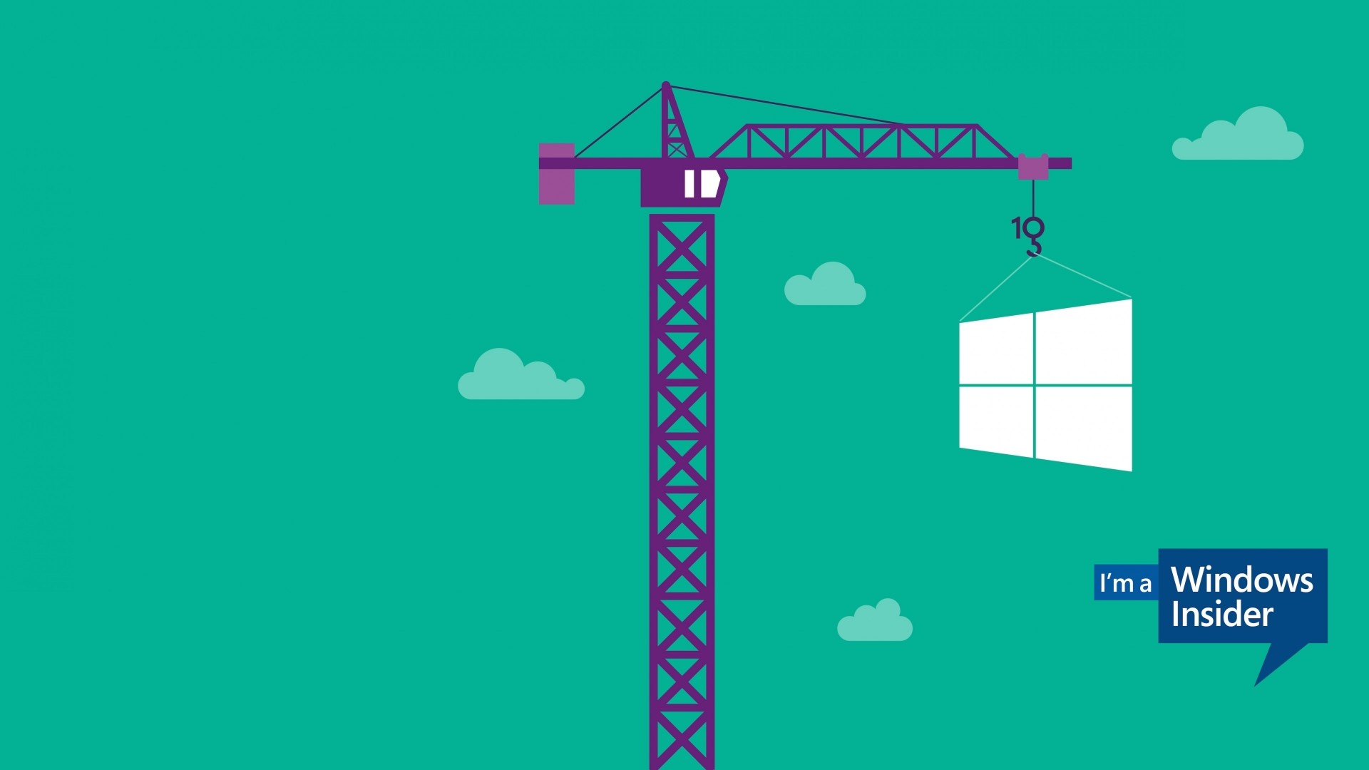 Windows Insider logo being lifted by a crane HD Wallpaper