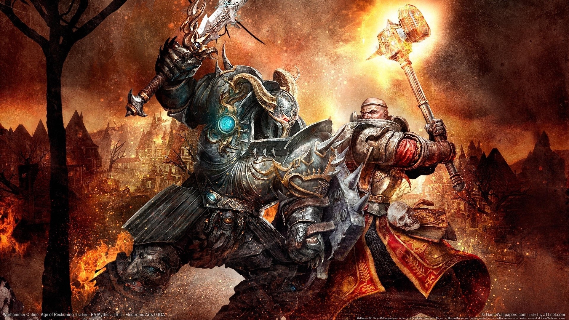 Warhammer Online: Age of Reckoning characters fighting HD Wallpaper
