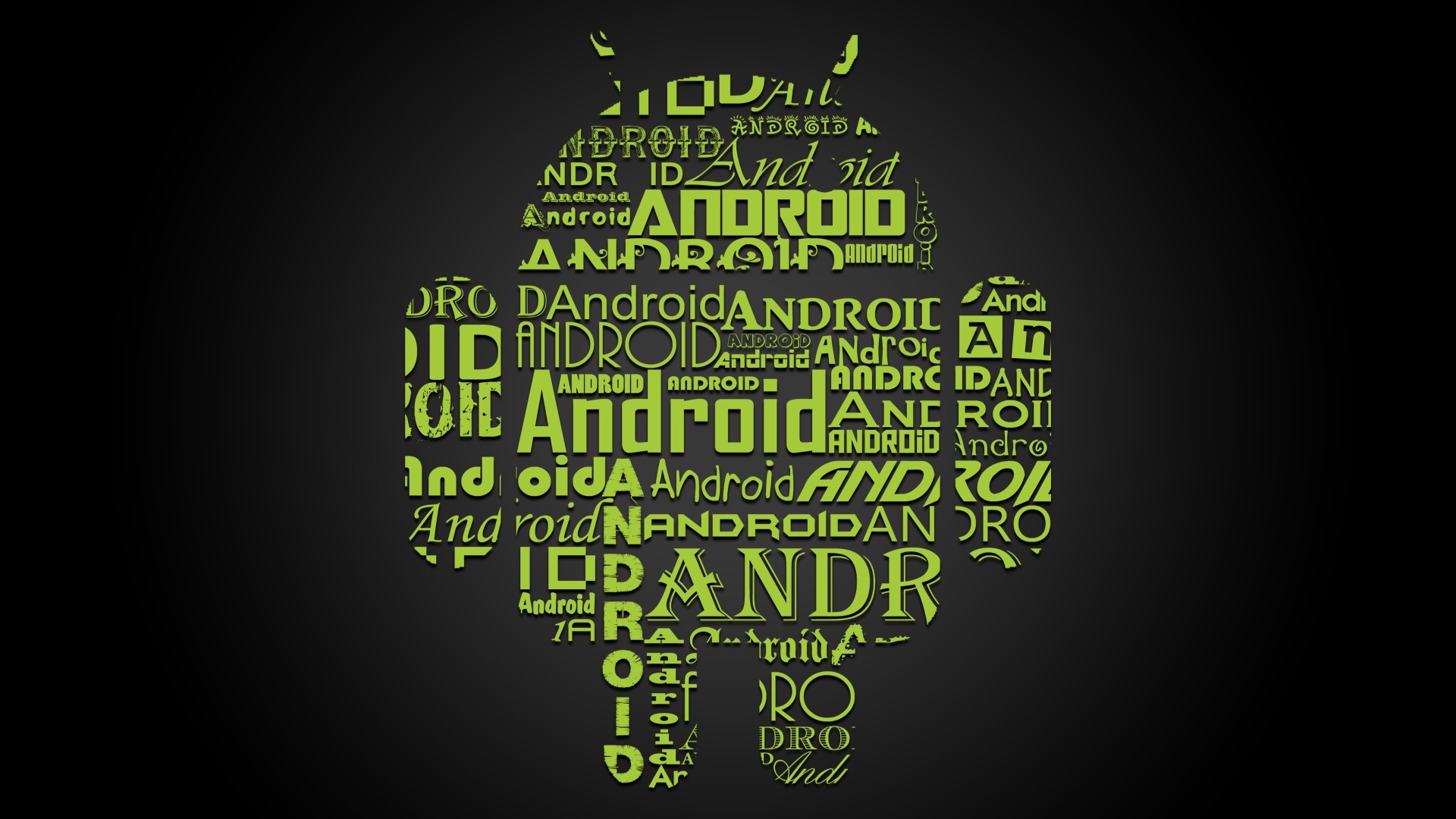 Android Logo Typography HD Wallpaper