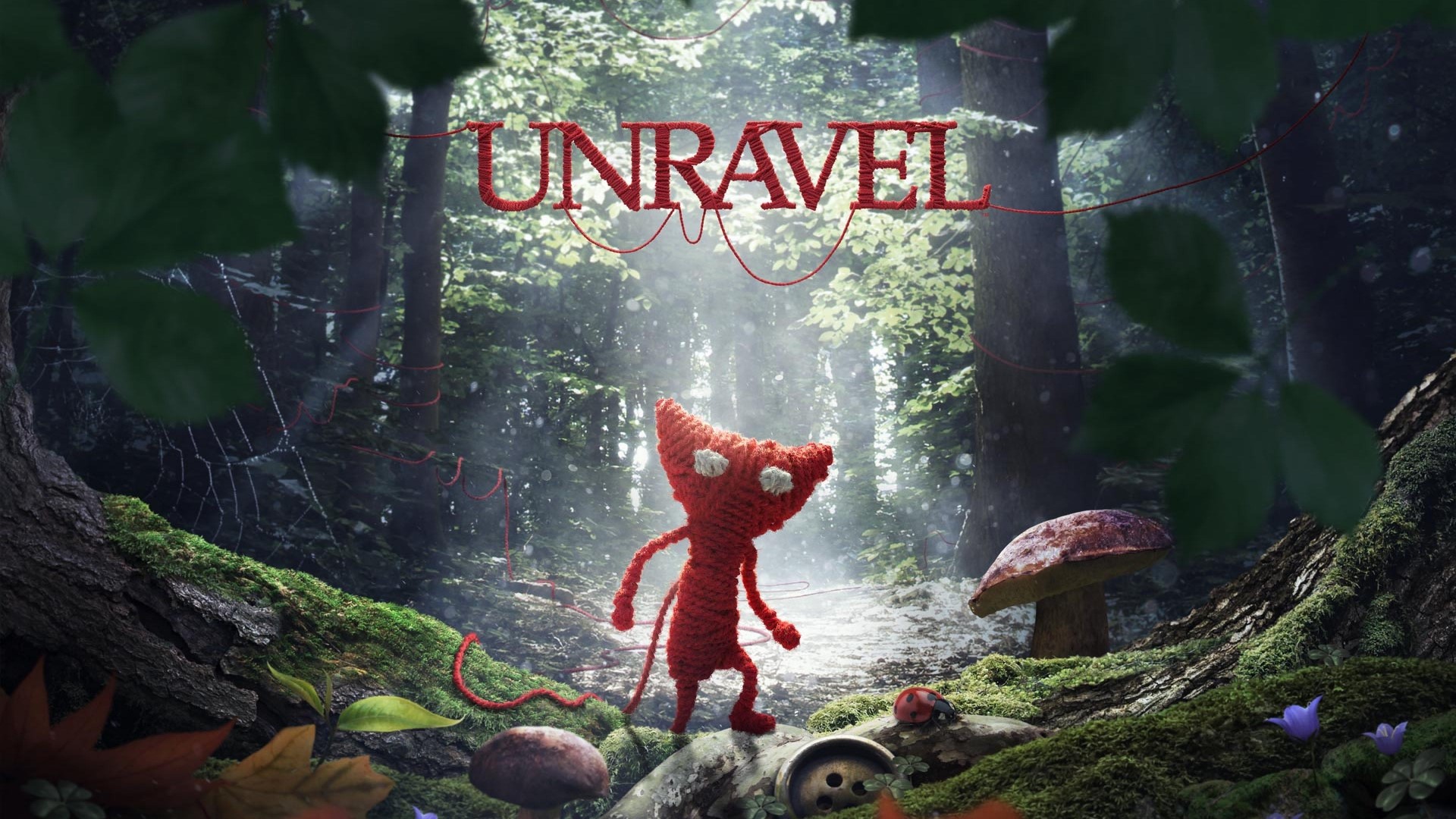 Unravel game poster with Yarny in a forest HD Wallpaper