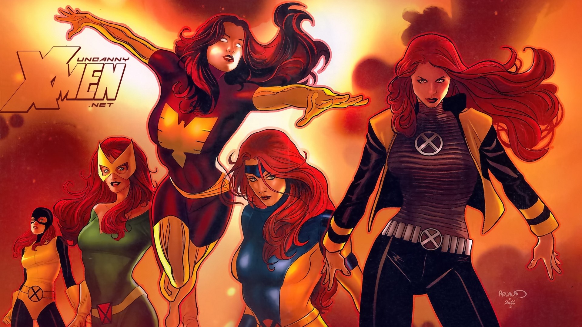 Jean Grey and other X-Men characters HD Wallpaper