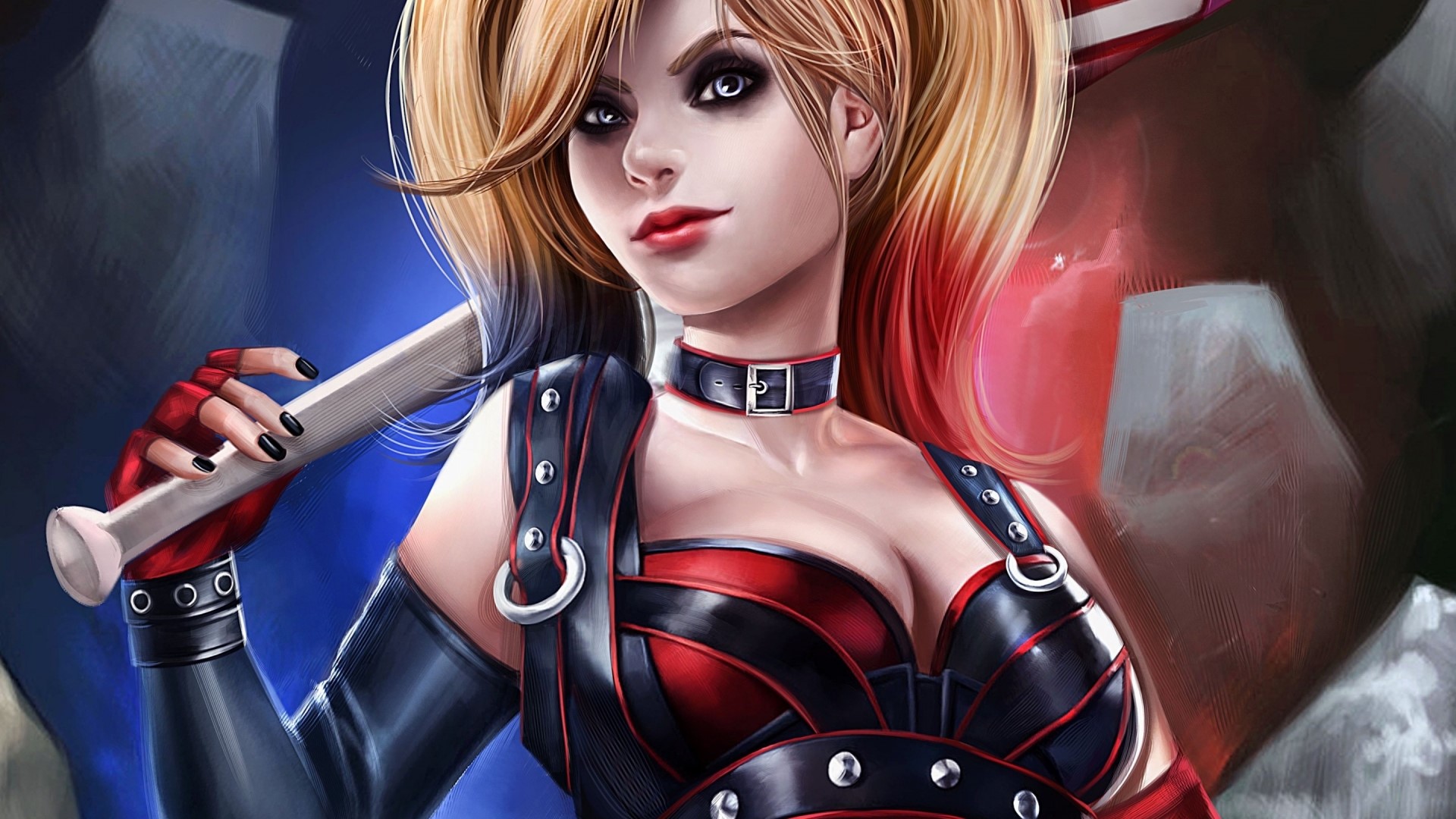 Harley Quinn holding a baseball bat HD Wallpaper