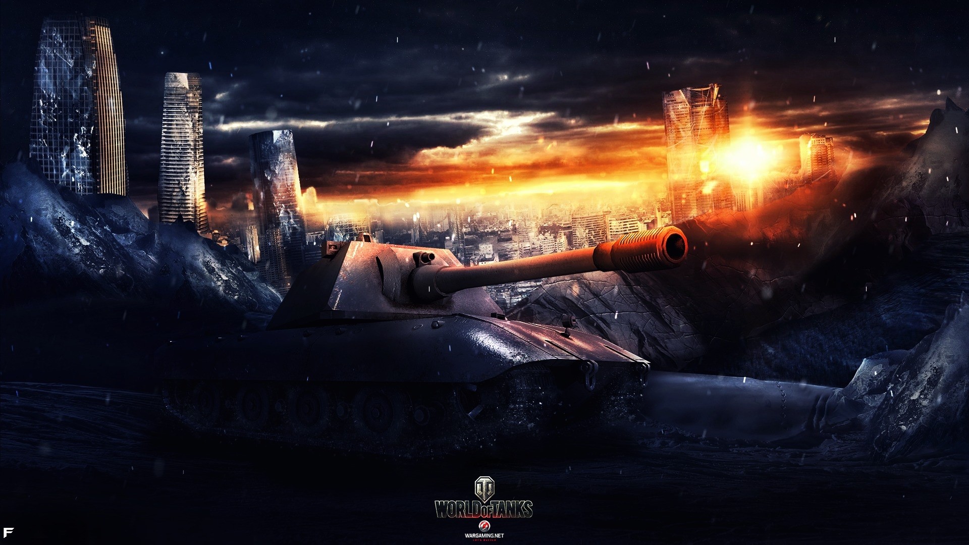 World of Tanks futuristic city battle HD Wallpaper