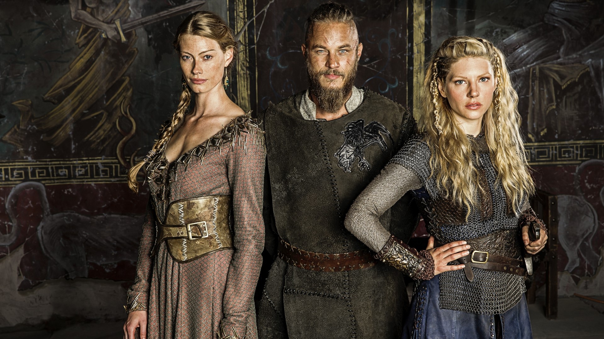 Ragnar Lothbrok, Lagertha, and Siggy from Vikings HD Wallpaper