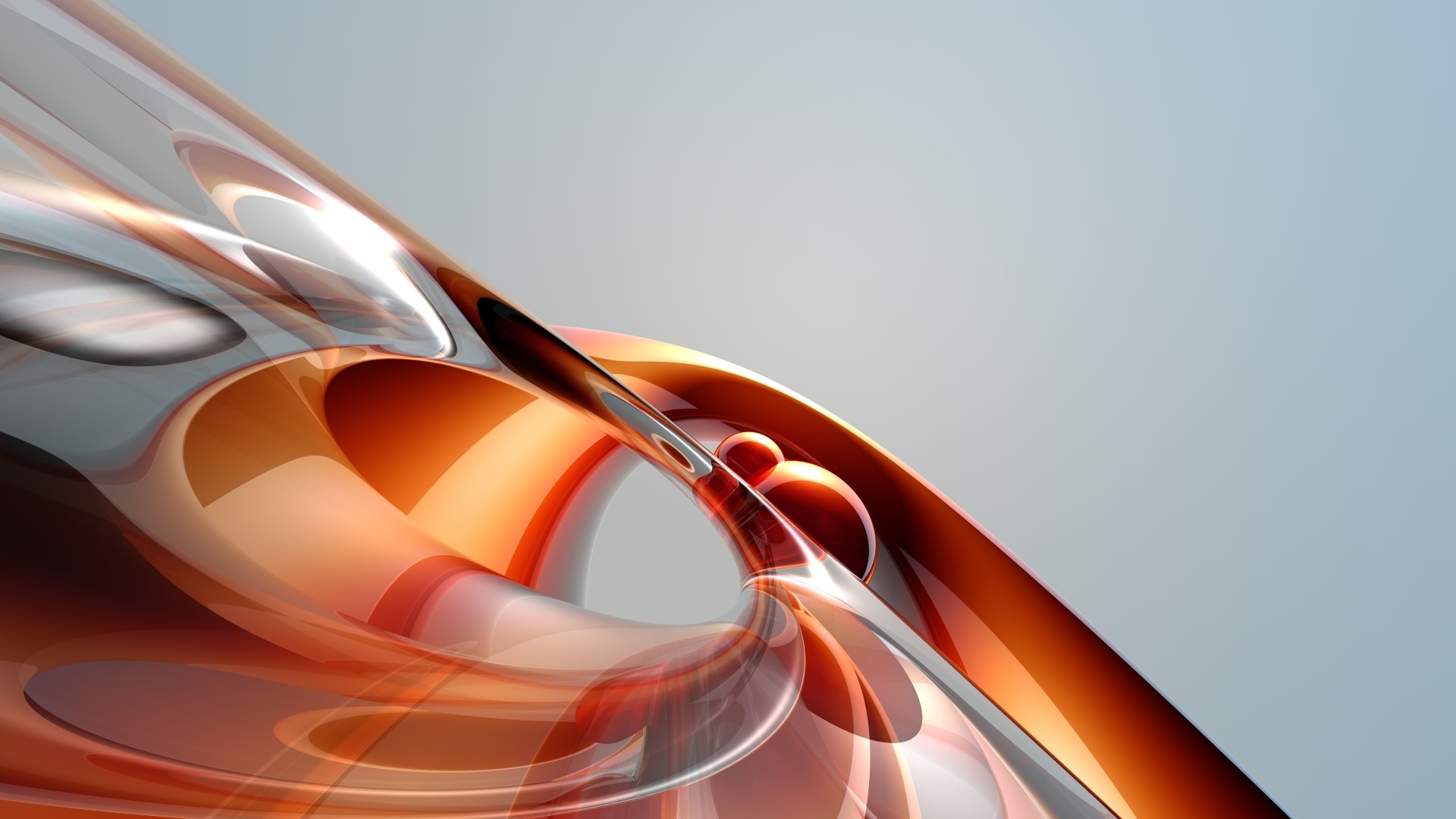 Abstract Orange and Gray Swirls HD Wallpaper