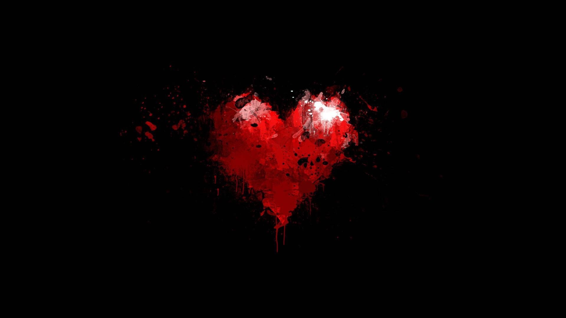 Red Heart Splatter HD Wallpaper