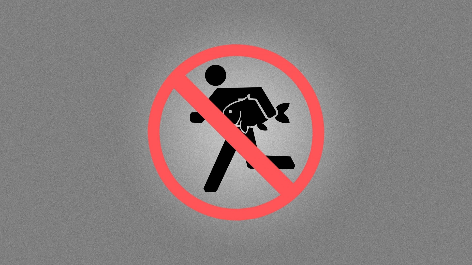 No running with fish sign HD Wallpaper