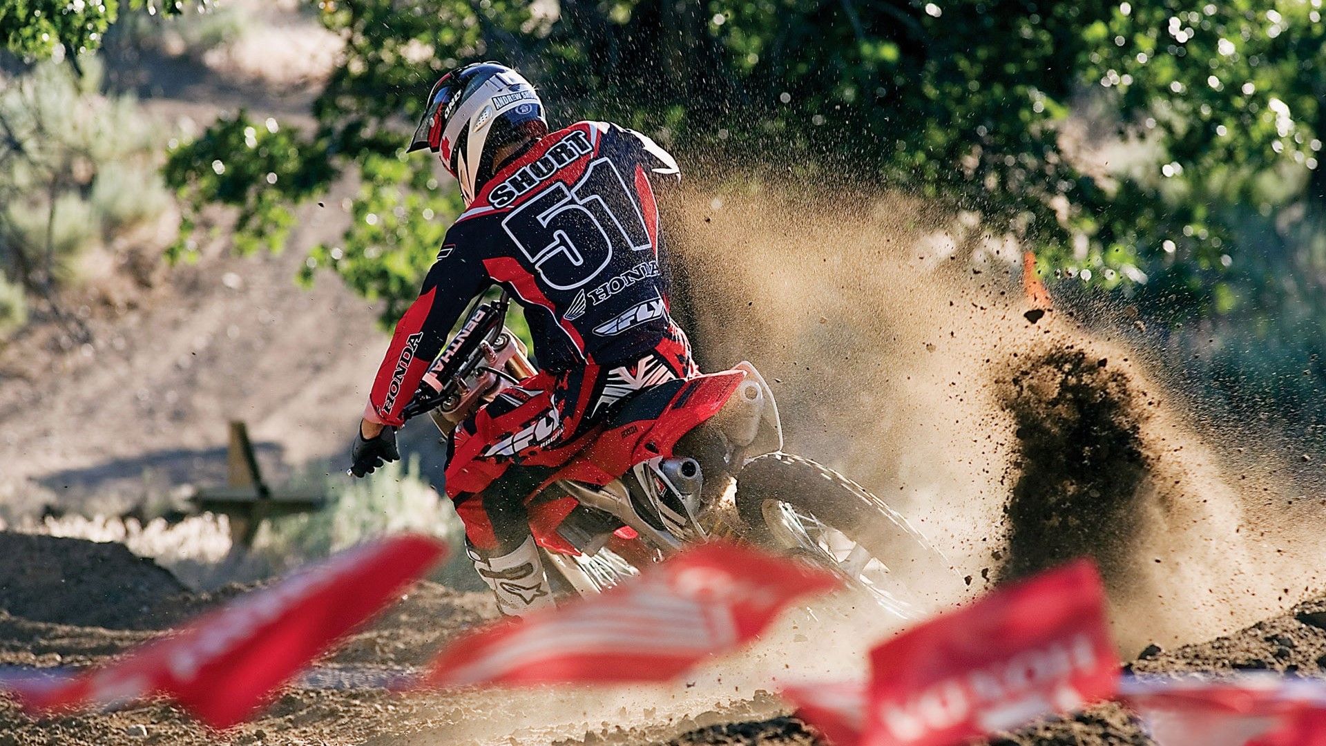 Motocross Rider 51 on Honda CRF 250 R HD Wallpaper