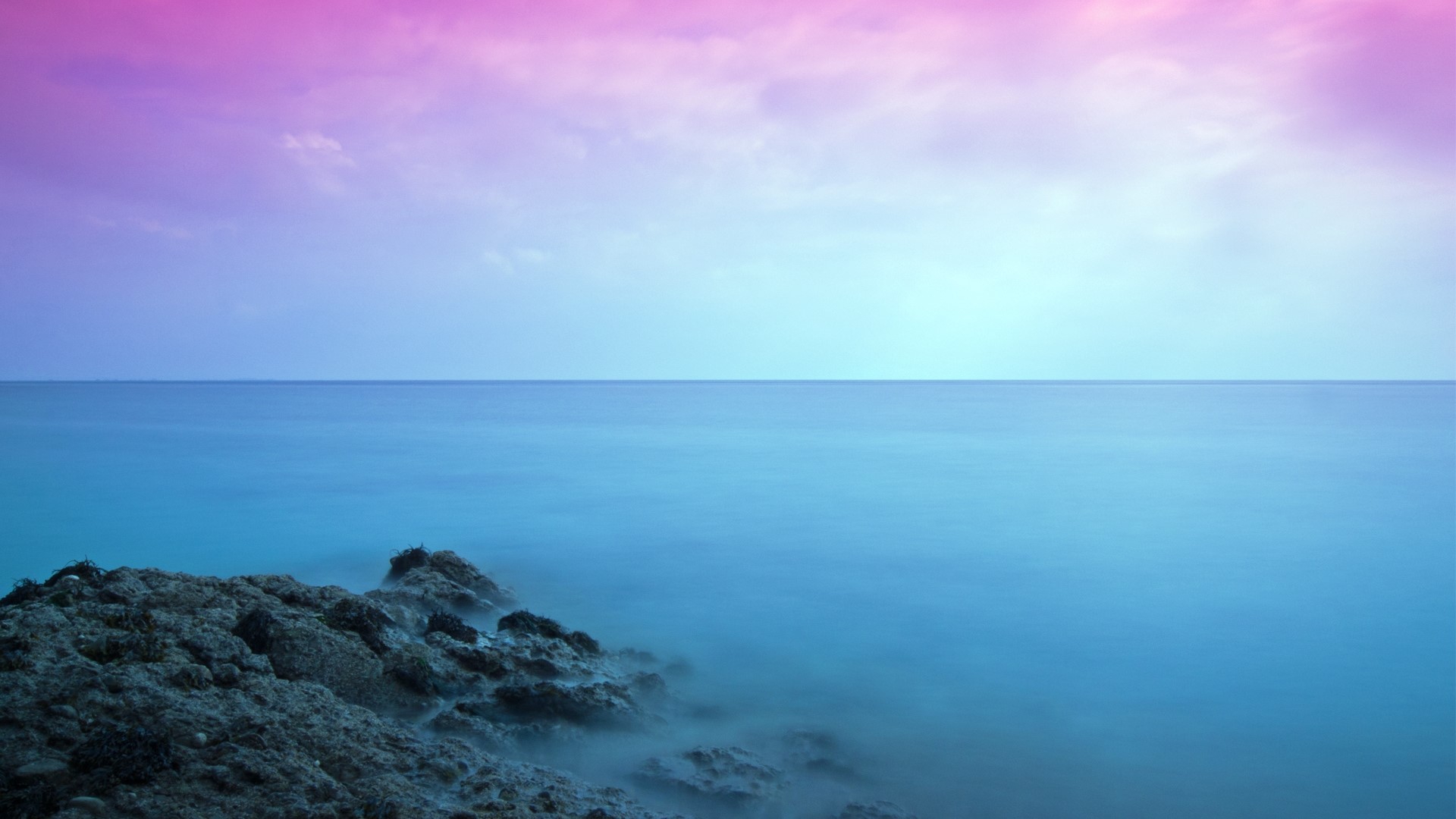 Colorful Seascape with Rocks and Ocean HD Wallpaper