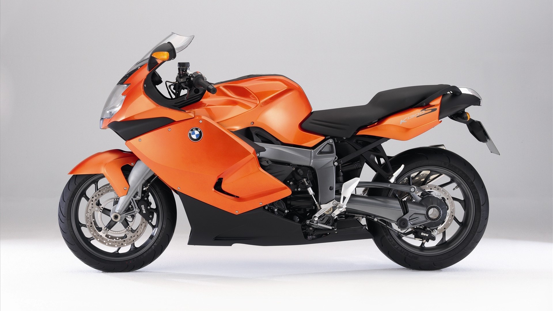 Orange BMW K 1300 S motorcycle HD Wallpaper