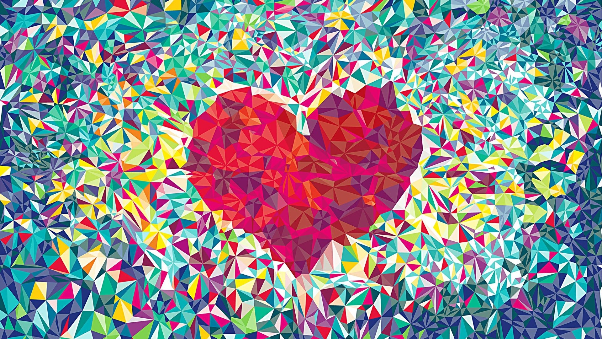Prismatic Heart Art HD Wallpaper