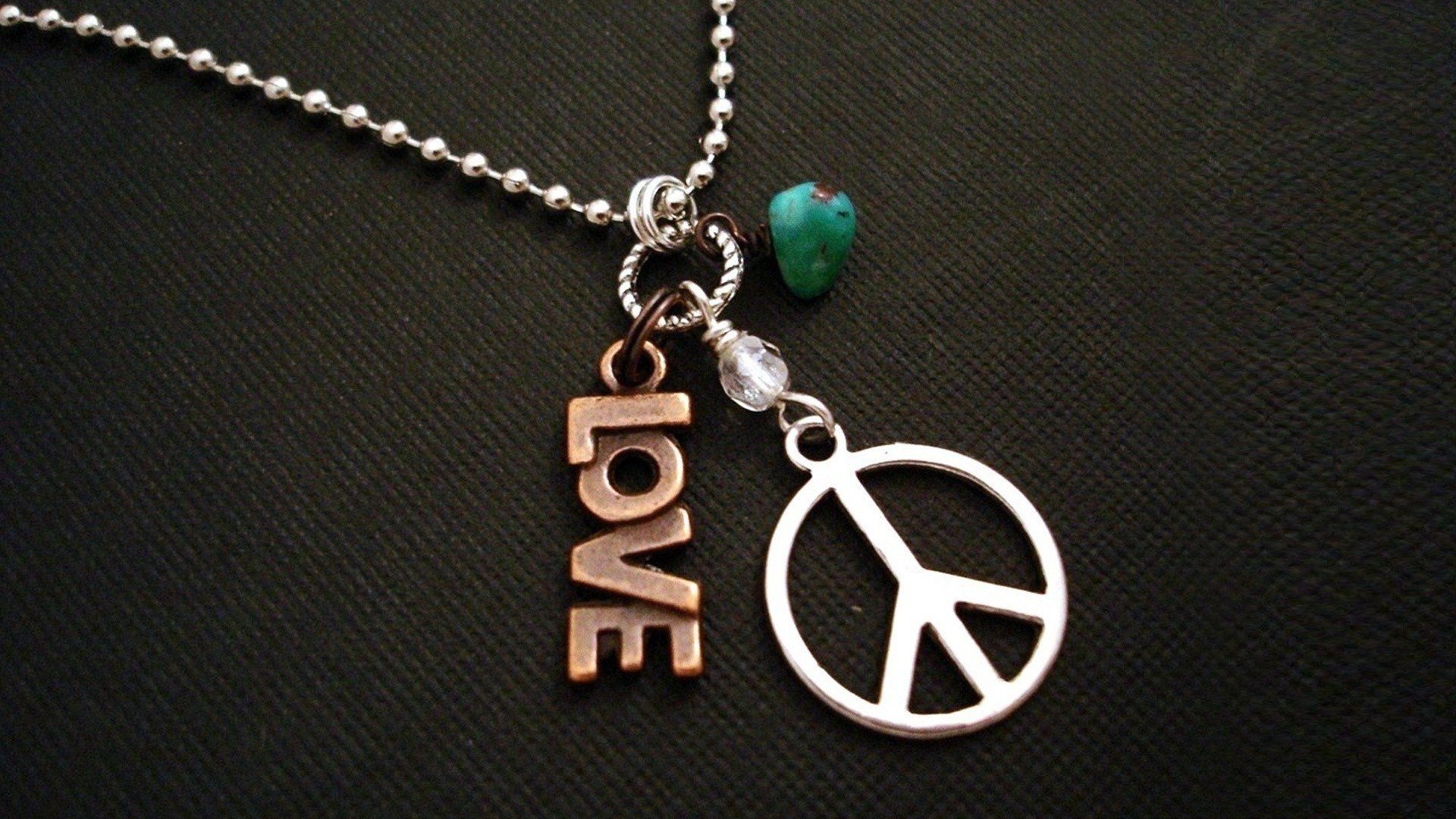 Love and Peace Signs Necklace HD Wallpaper