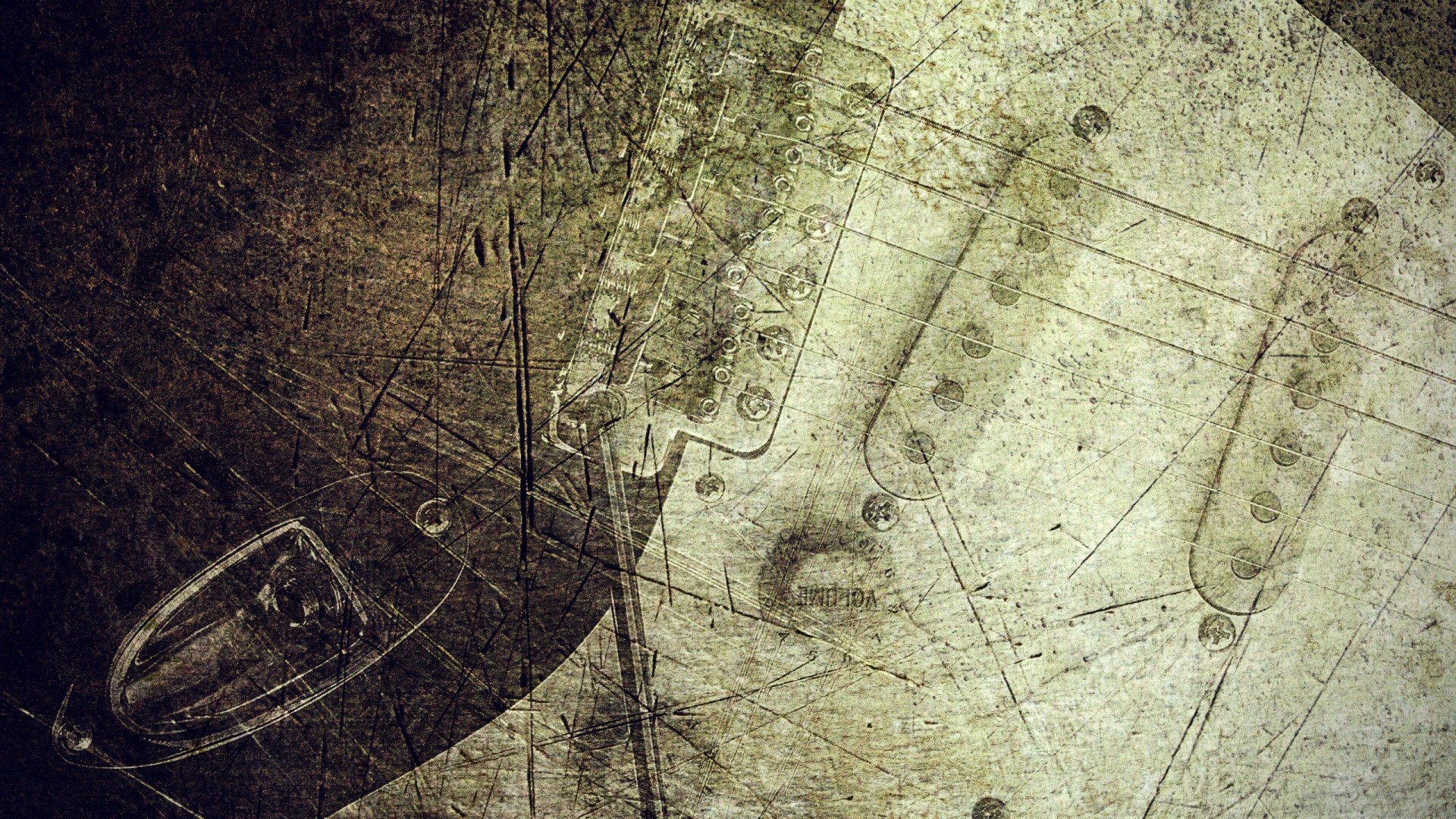 Grunge Guitar Close-up HD Wallpaper