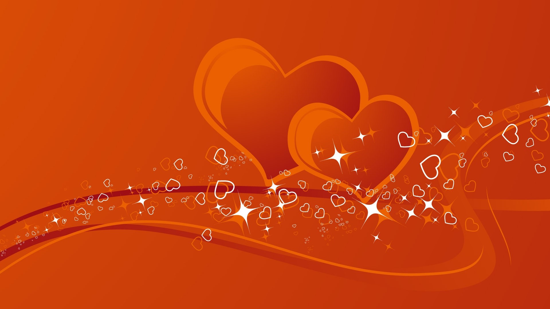 Couple of Hearts with Sparkles HD Wallpaper