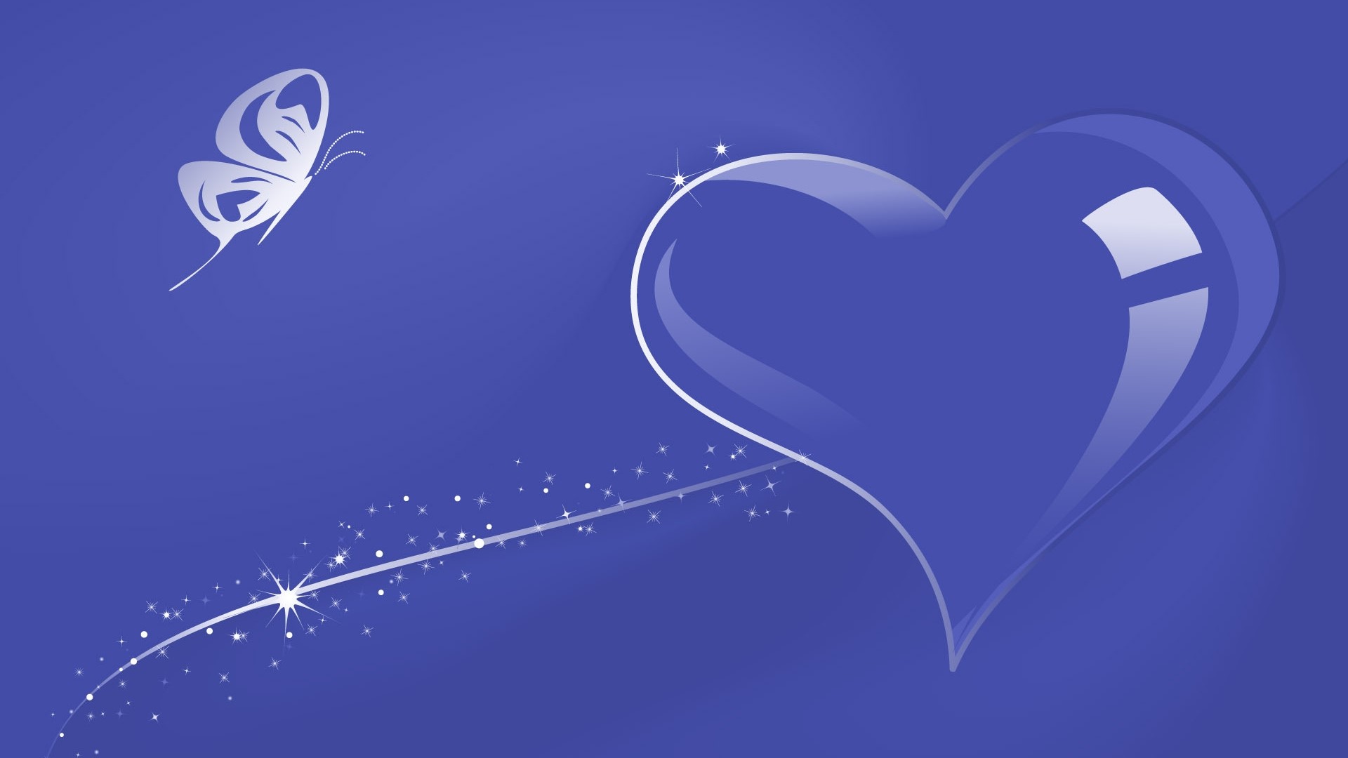 Butterfly and Heart Design HD Wallpaper