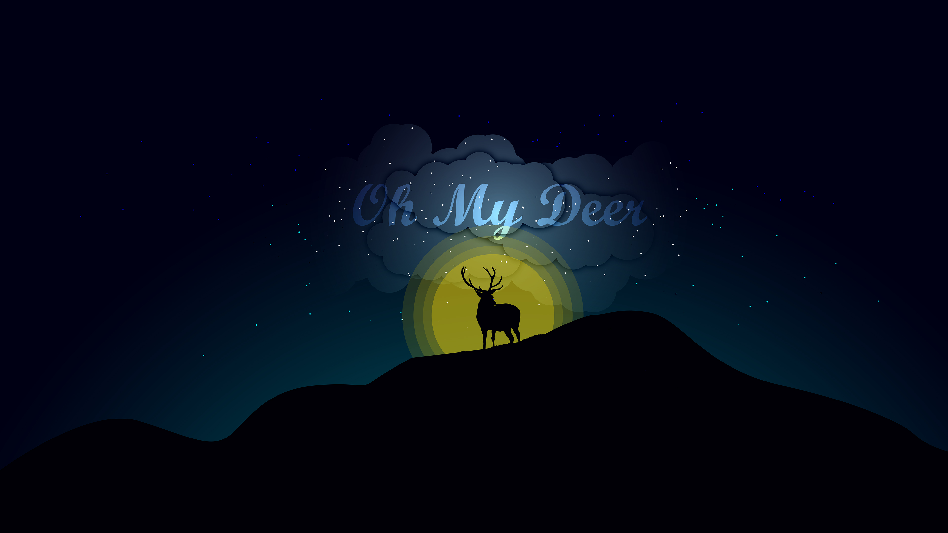 4K Minimal Deer Artwork HD Wallpaper