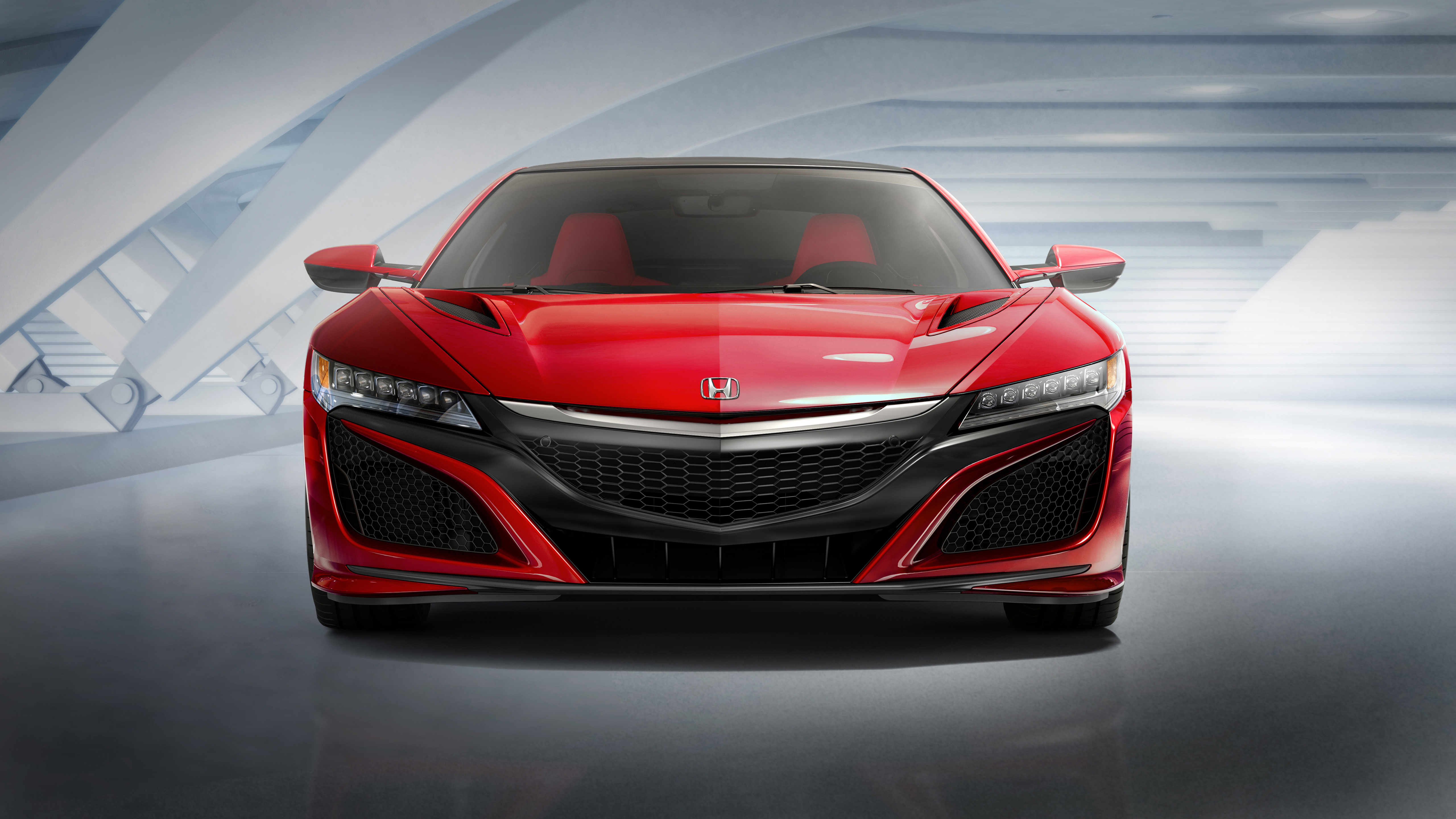 Red 2017 Honda NSX front view HD Wallpaper