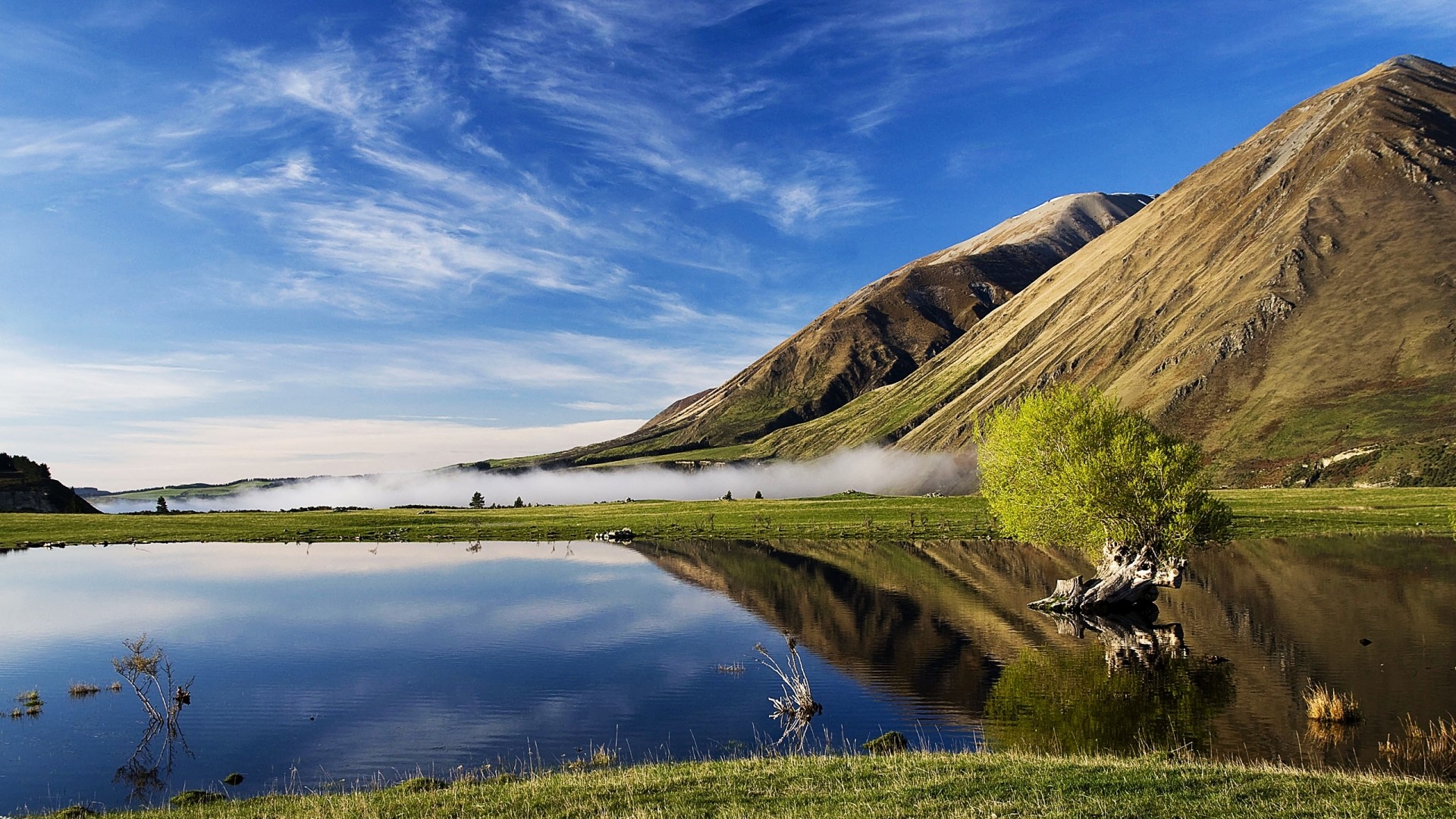 New Zealand Nature Landscape with Mountains and Lake HD Wallpaper