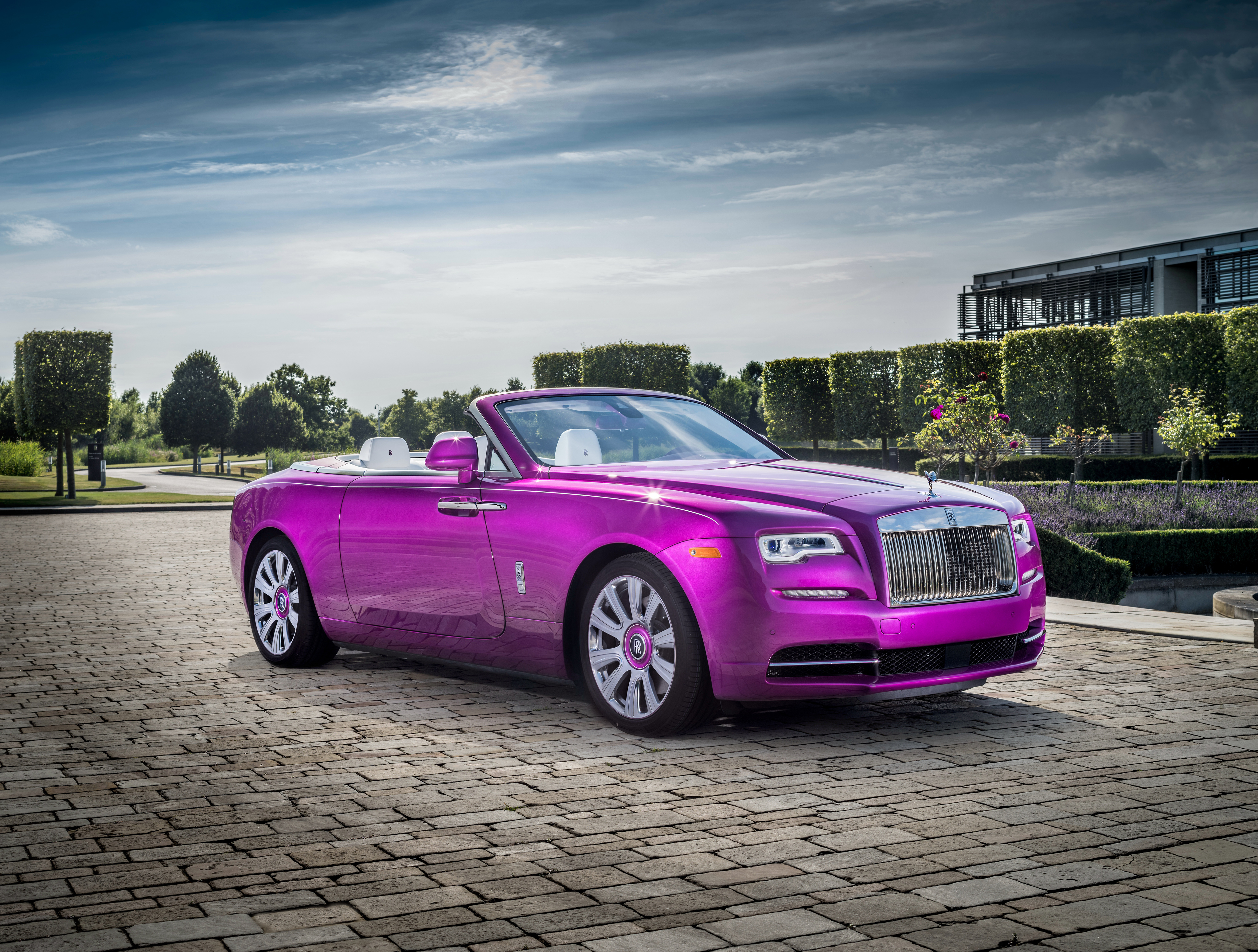 Rolls Royce Dawn Convertible in Fuxia HD Wallpaper