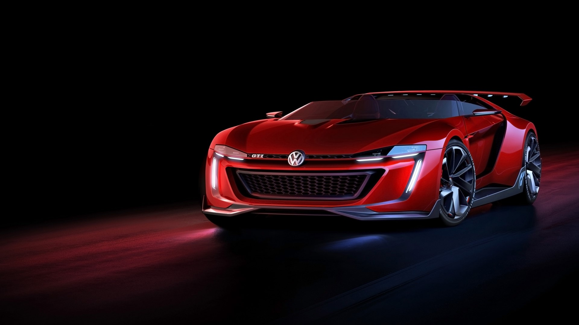 Red Volkswagen GTI Roadster concept car HD Wallpaper