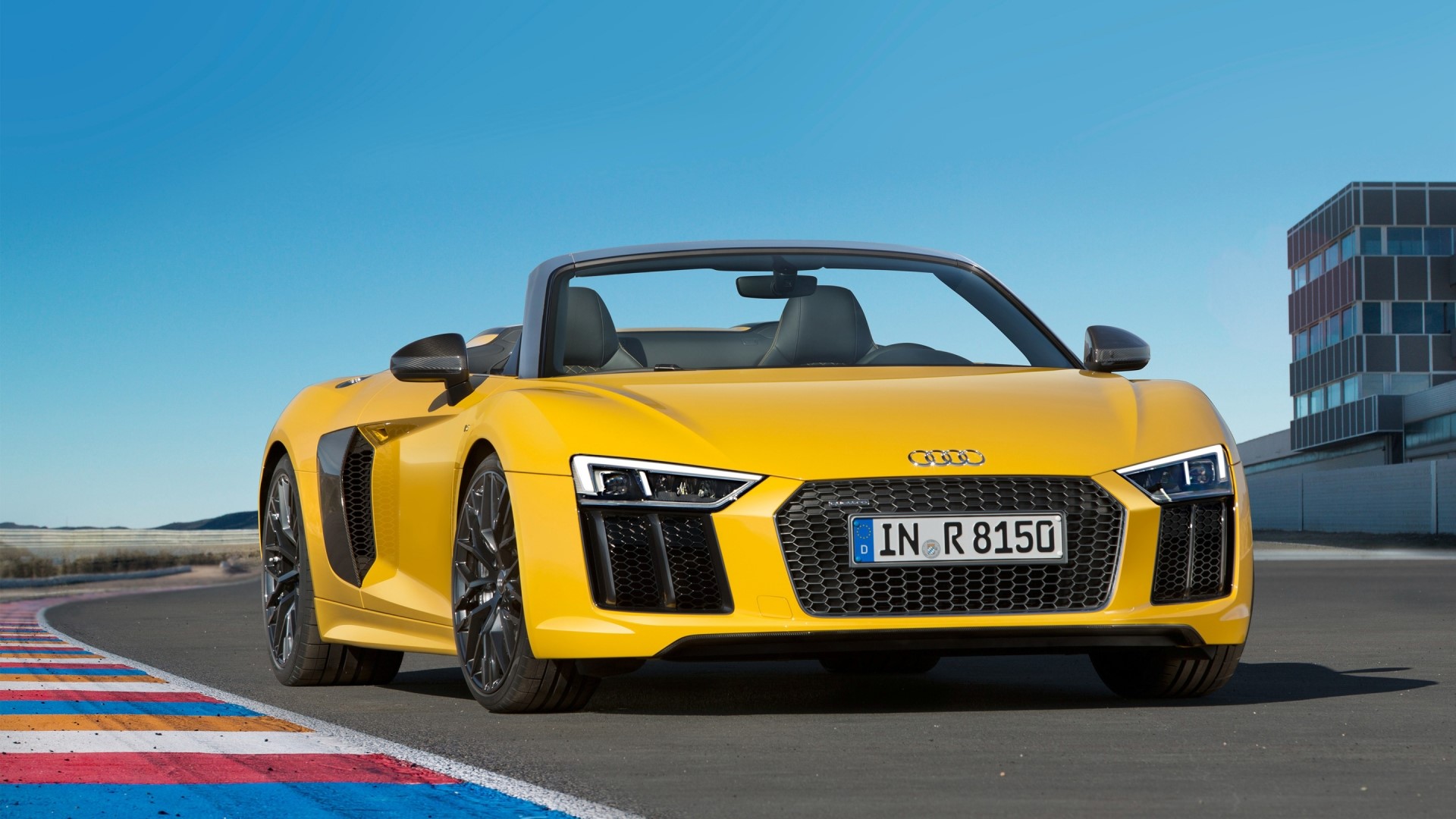 Yellow 2017 Audi R8 Convertible HD Wallpaper