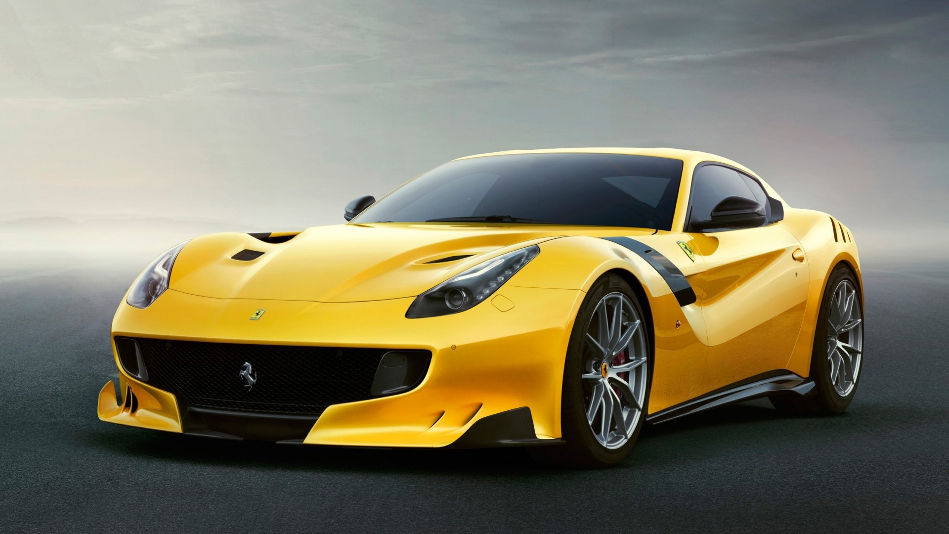 Yellow Ferrari F12tdf 2016 HD Wallpaper