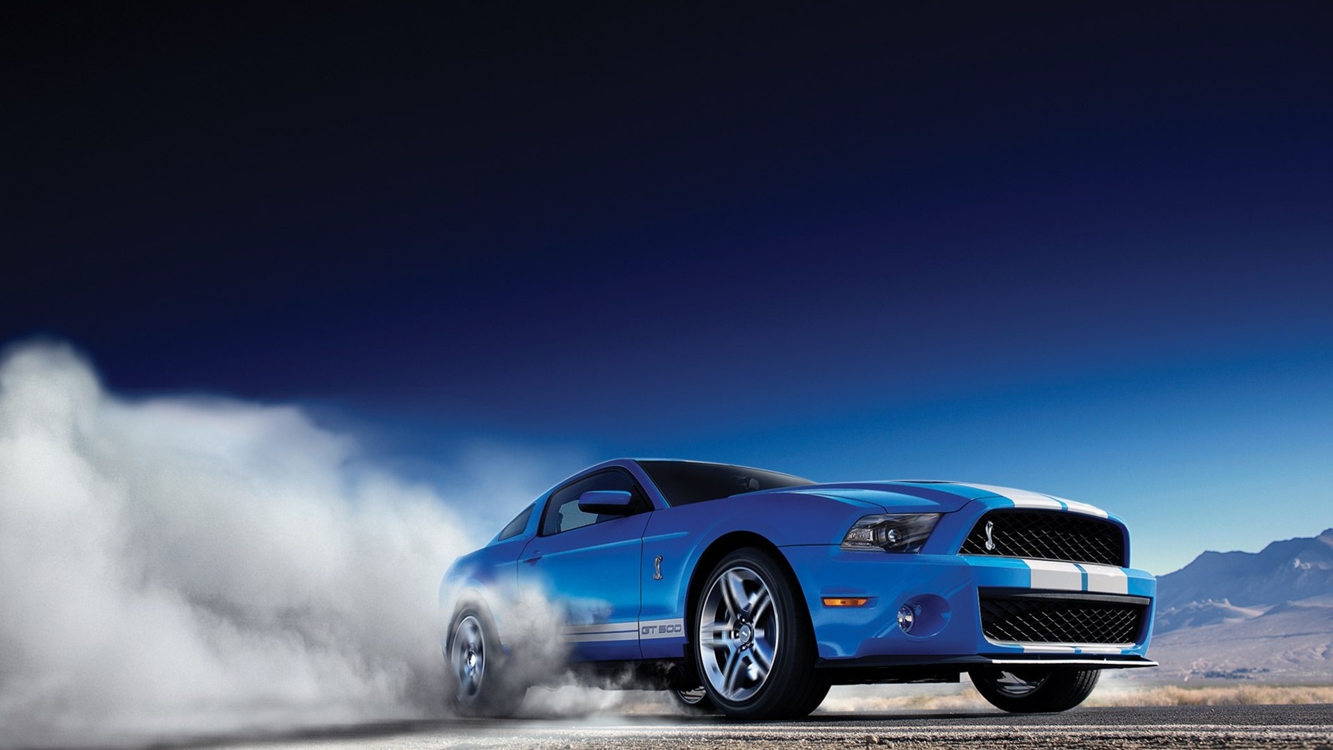 Blue Ford Mustang Shelby GT500 drifting HD Wallpaper