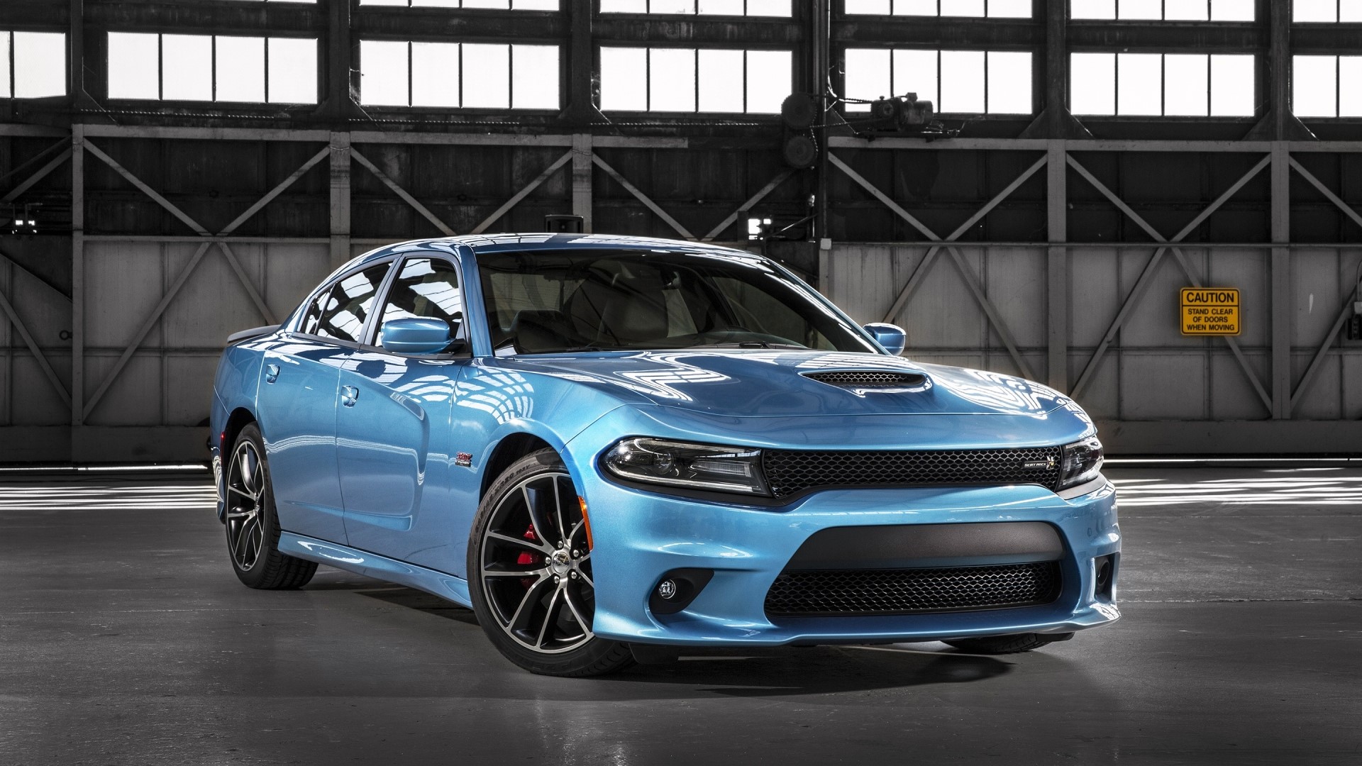 Blue Dodge Charger RT Scat Pack sedan HD Wallpaper