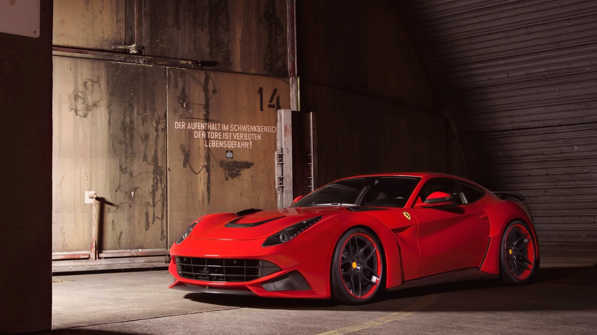 Red Ferrari F12 Berlinetta N Largo by Novitec Rosso HD Wallpaper