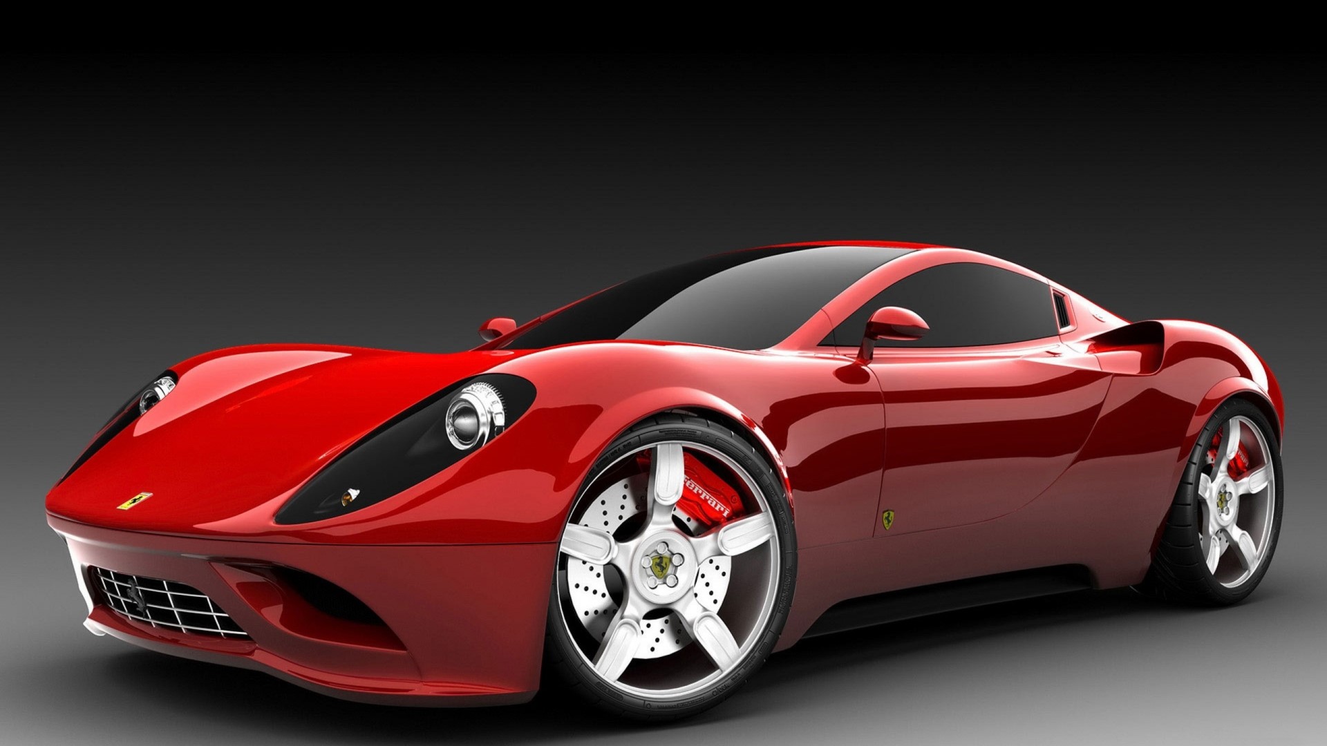 Red Ferrari Dino Concept Car HD Wallpaper