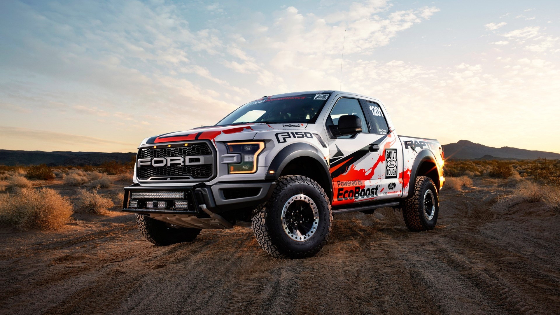 Ford F-150 Raptor off-road truck in desert HD Wallpaper