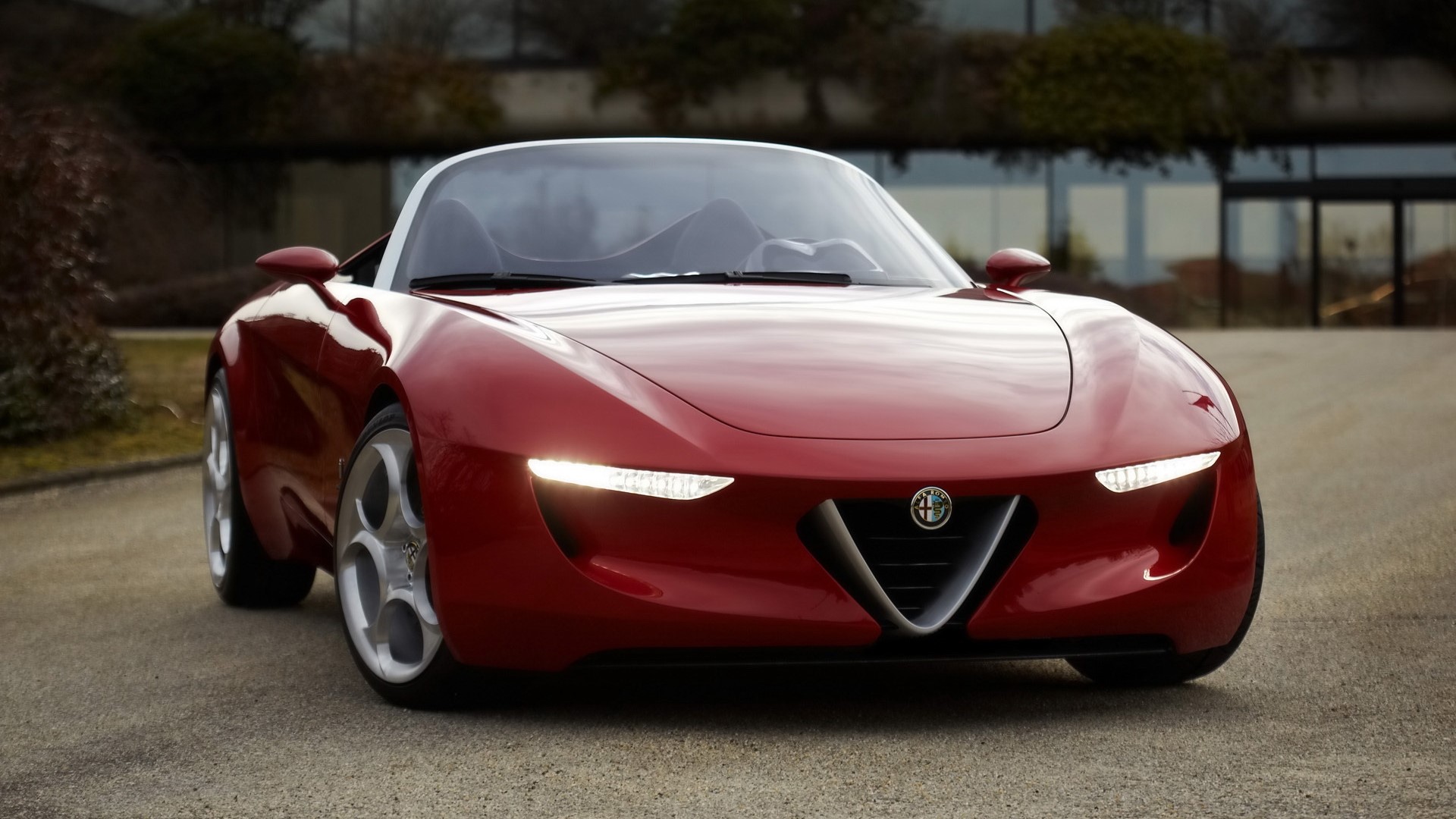 Red Alfa Romeo Sports Car HD Wallpaper