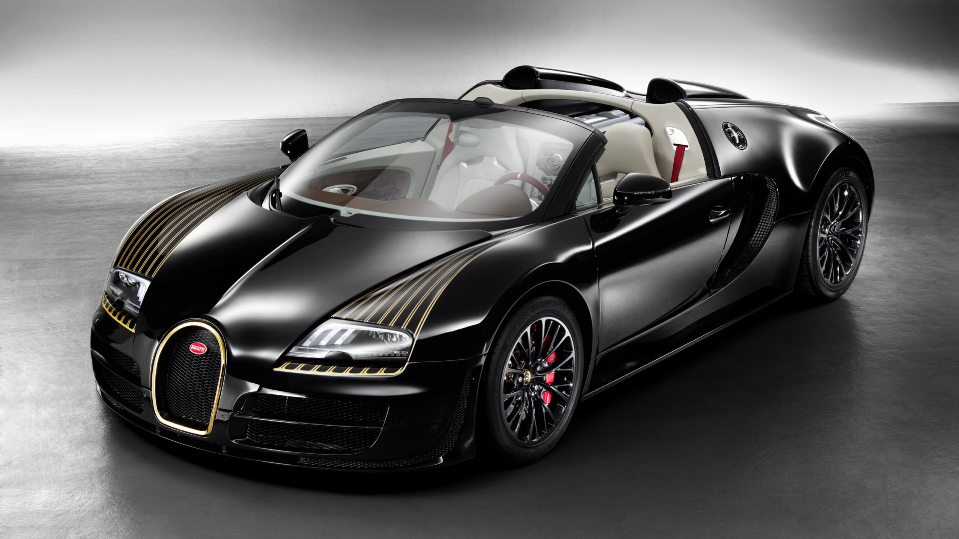 Black Bugatti Veyron Grand Sport Vitesse HD Wallpaper