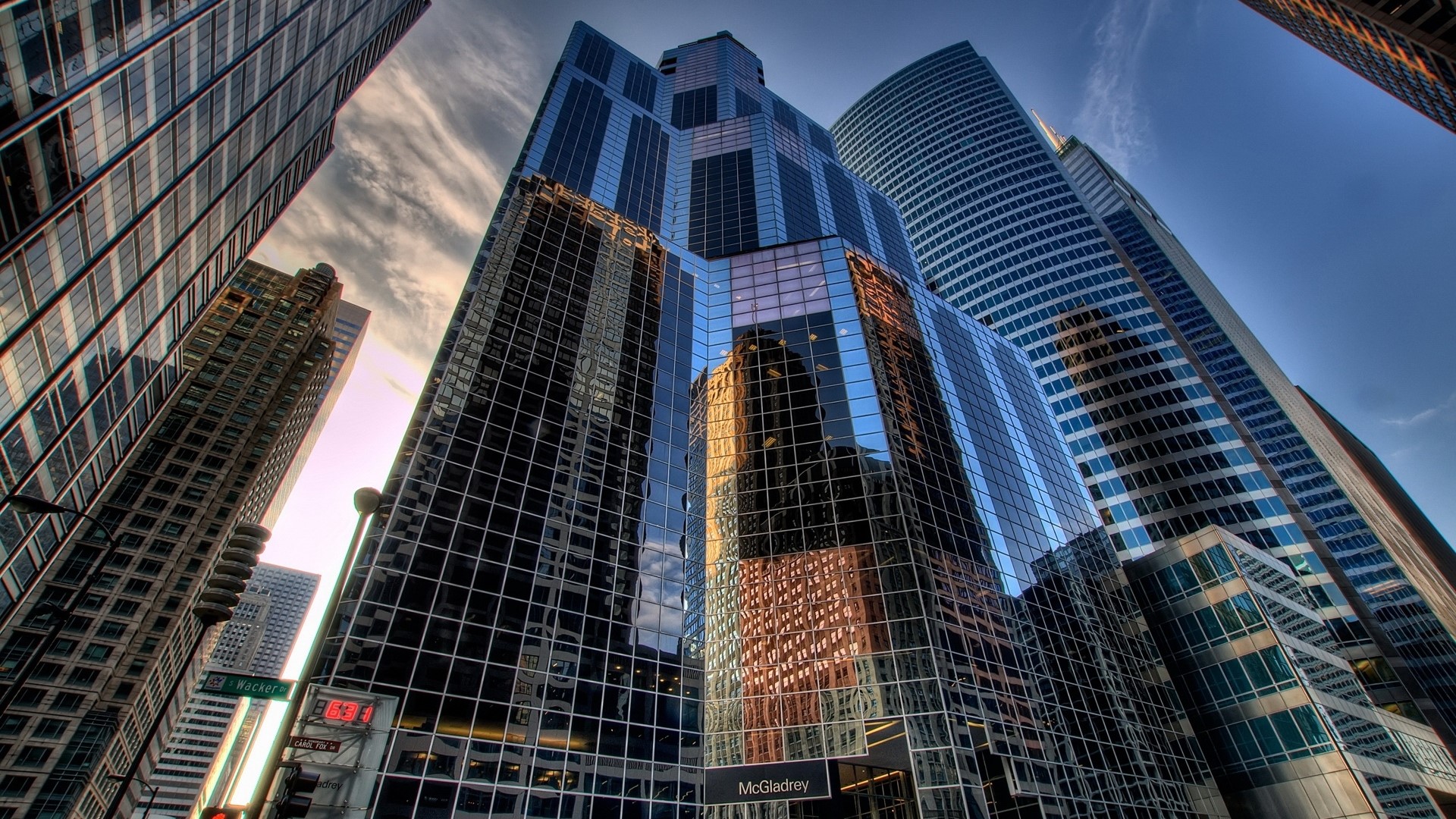Skyscraper Buildings in a City HD Wallpaper