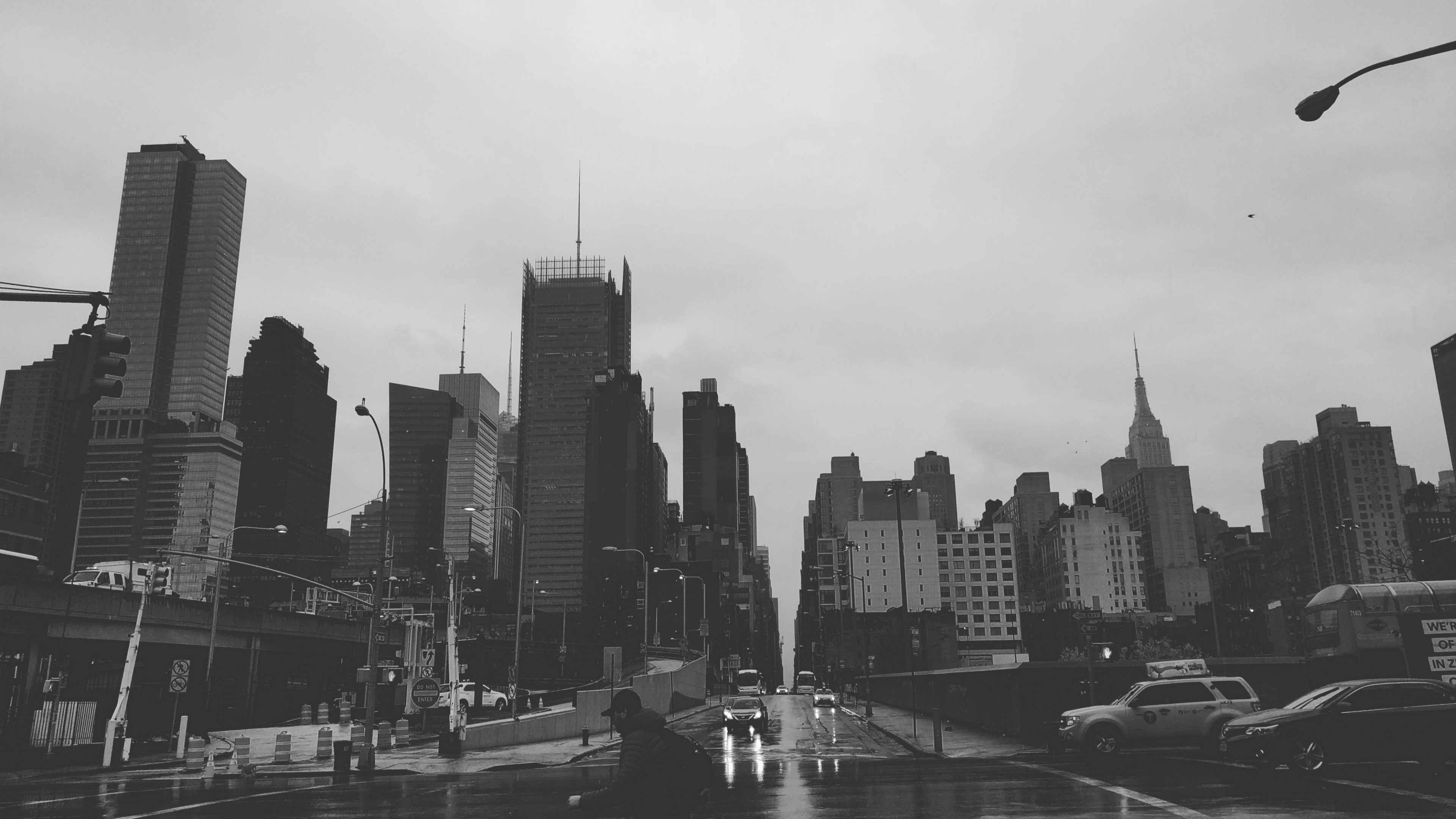 4K New York City Skyline on a Rainy Day HD Wallpaper