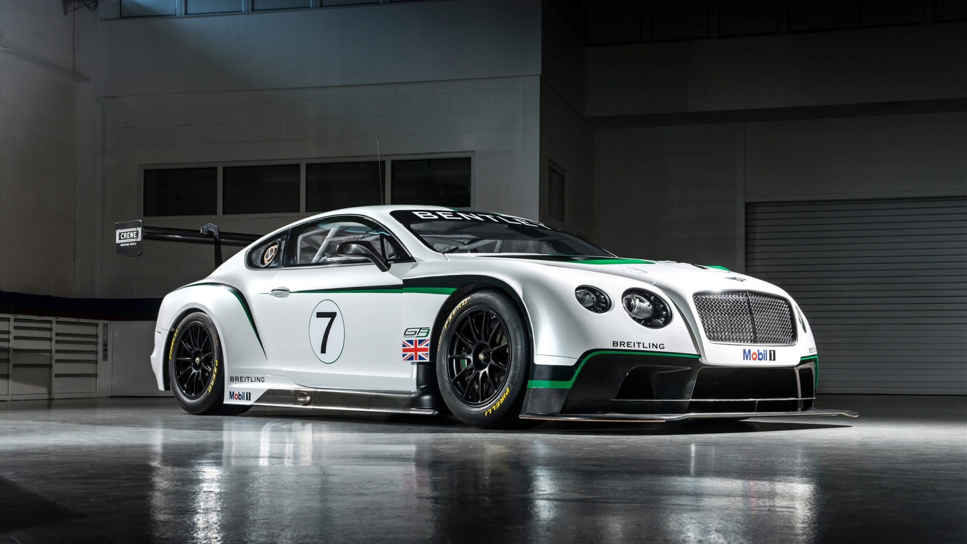 Bentley Continental GT3 race car with number 7 HD Wallpaper