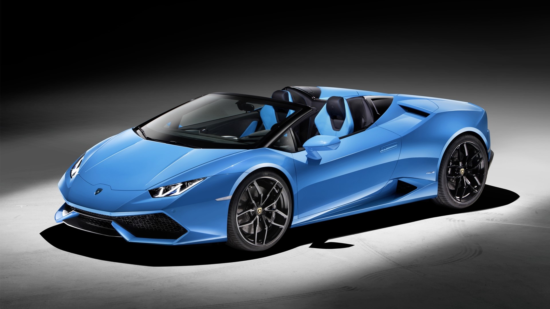 Blue 2016 Lamborghini Huracan Spyder Convertible HD Wallpaper