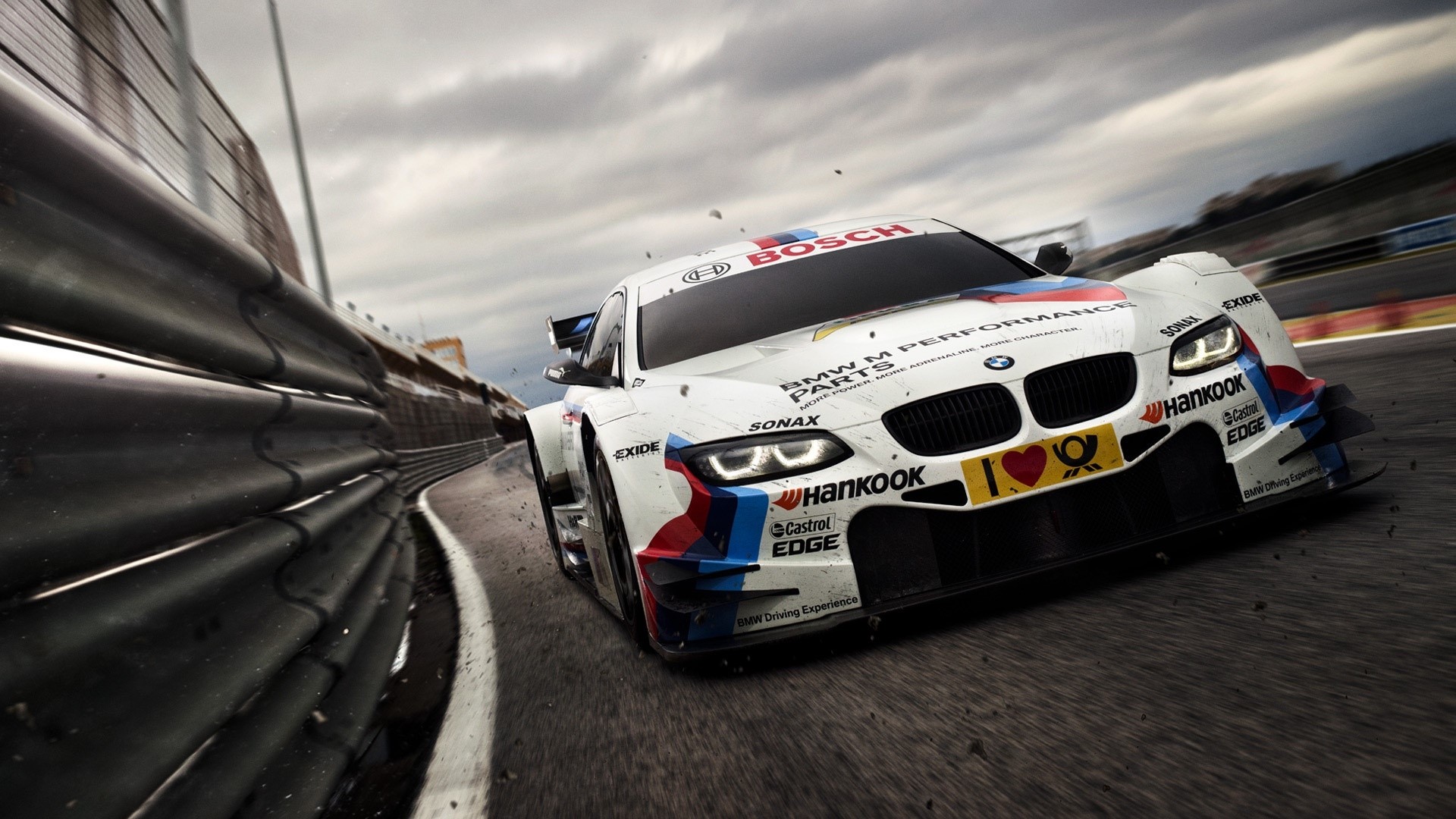 White BMW M Performance Race Car on Track HD Wallpaper