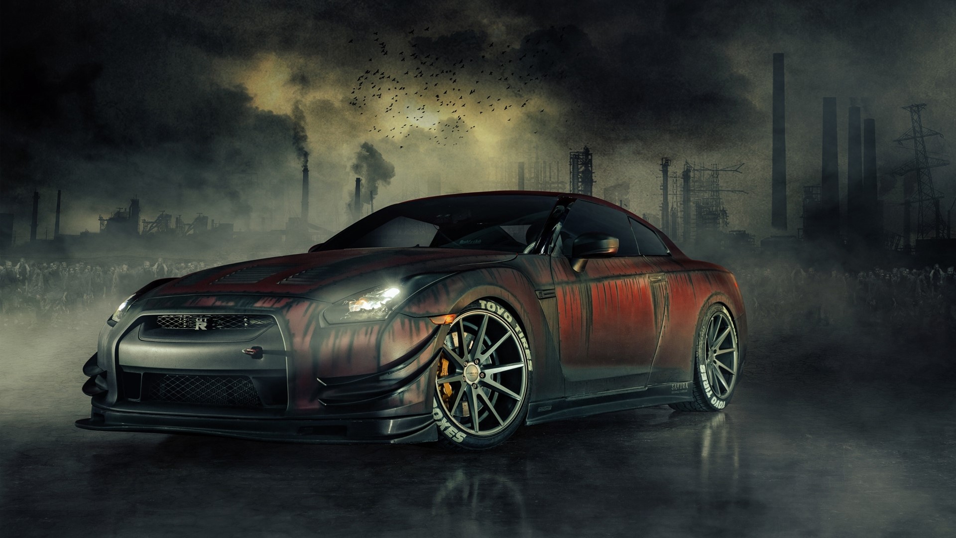 Nissan GTR R35 Zombie Killer HD Wallpaper