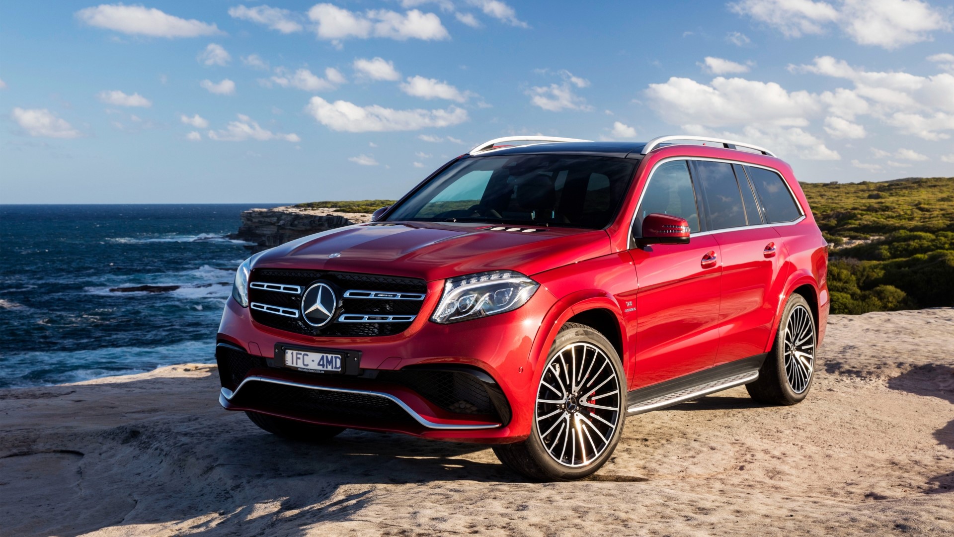 Red 2016 Mercedes-Benz GLS Class AMG SUV HD Wallpaper