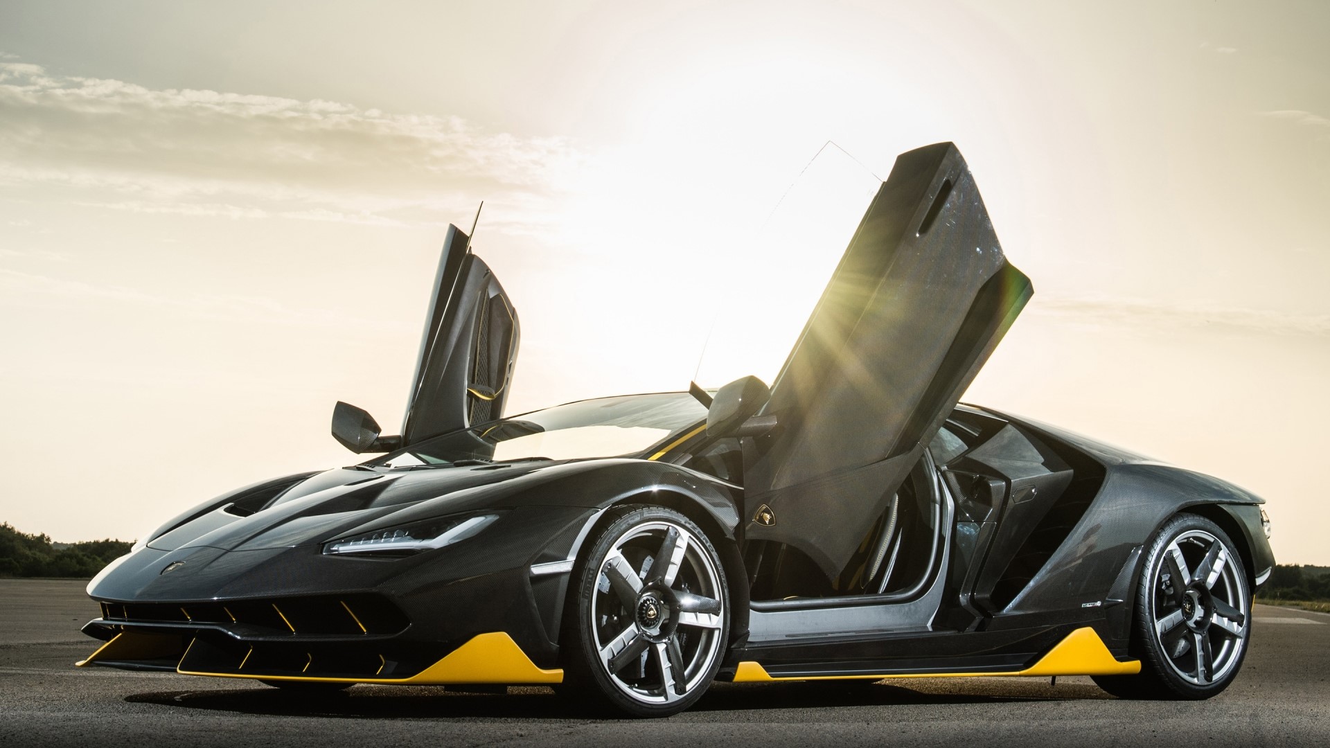 Lamborghini Centenario hypercar with doors open HD Wallpaper
