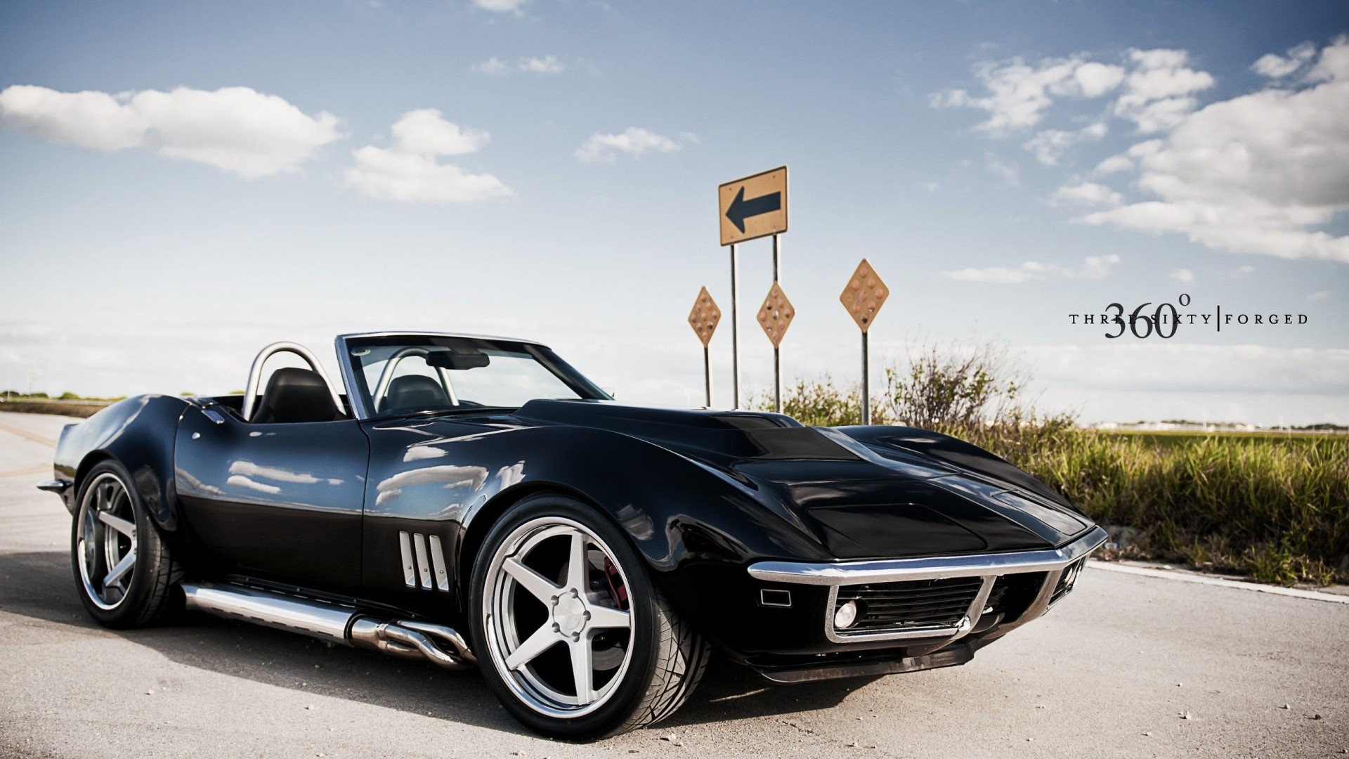 Black 1969 Chevrolet Corvette C3 Convertible HD Wallpaper