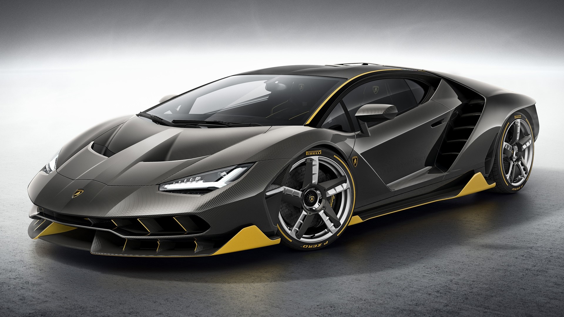 Lamborghini Centenario in carbon fiber and yellow HD Wallpaper