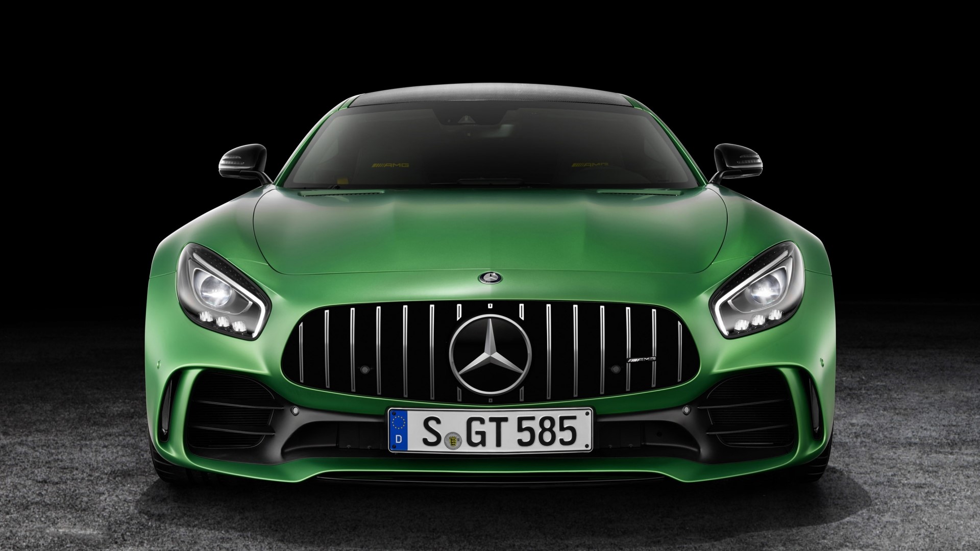 Green 2018 Mercedes-AMG GT R Front View HD Wallpaper