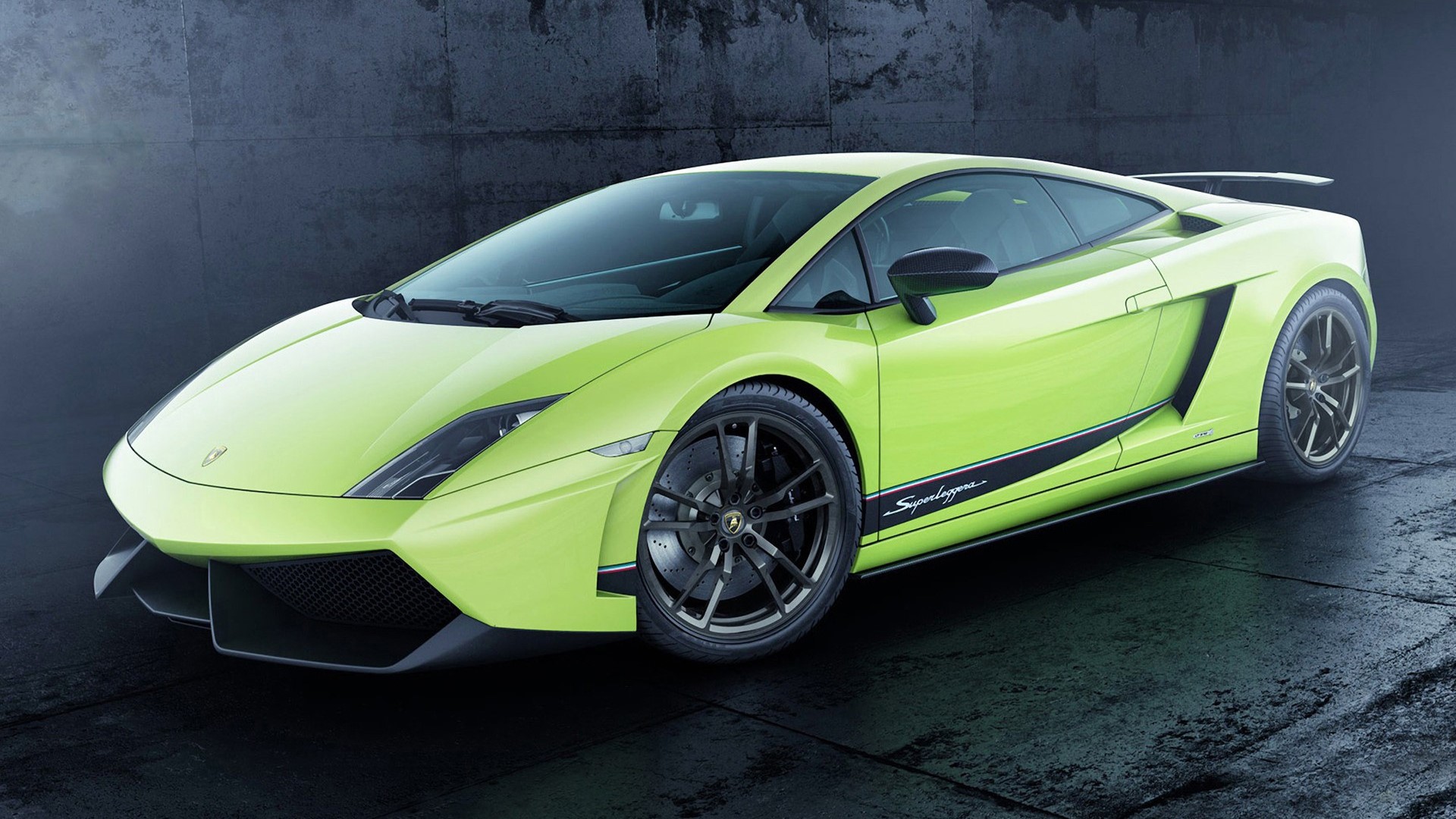 Lime Green Lamborghini Gallardo LP 570-4 Superleggera HD Wallpaper