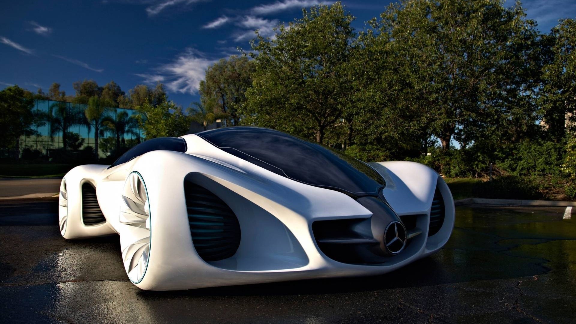 Futuristic Mercedes-Benz concept car HD Wallpaper