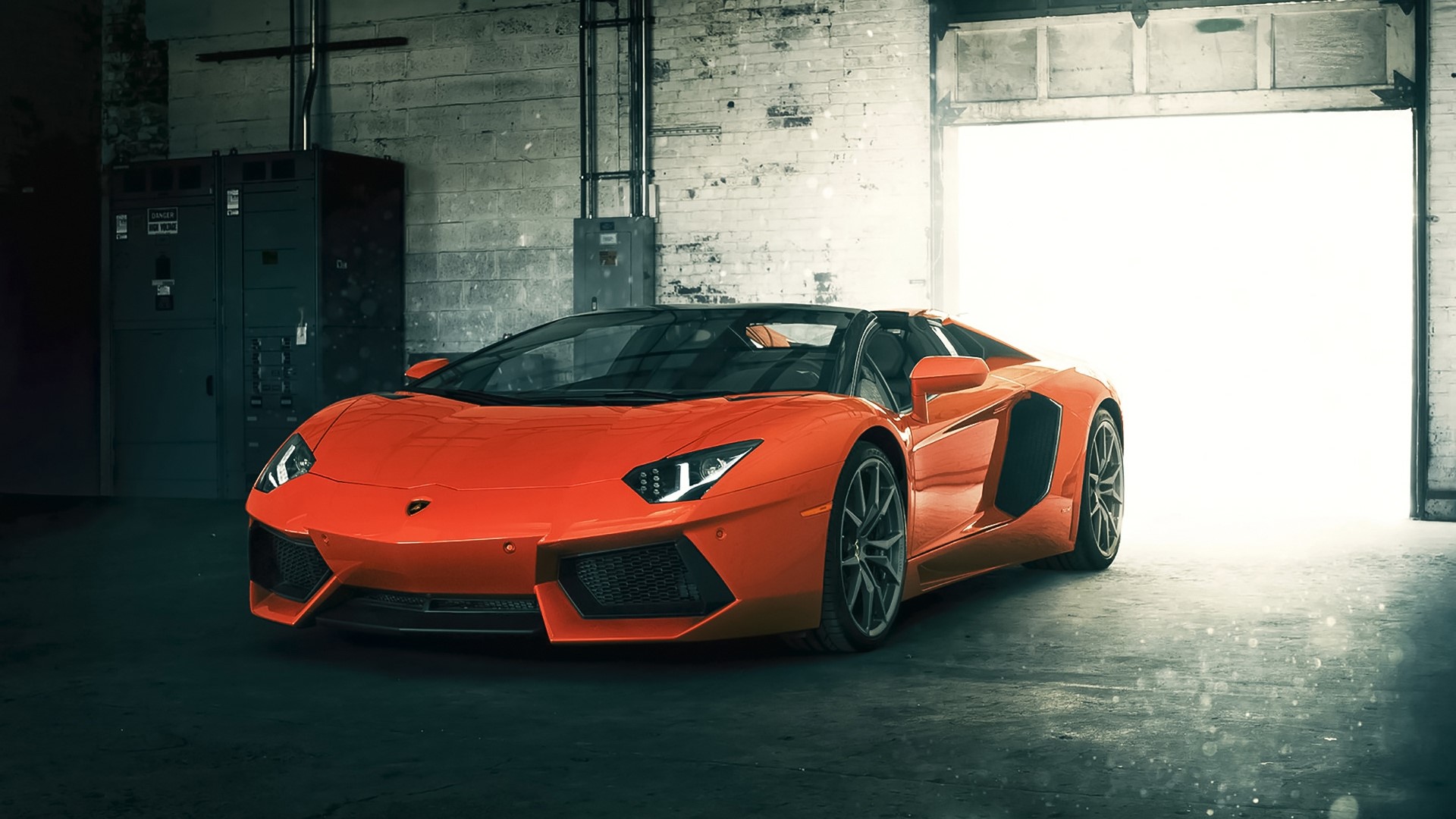 Orange Lamborghini Aventador LP 700-4 Roadster HD Wallpaper