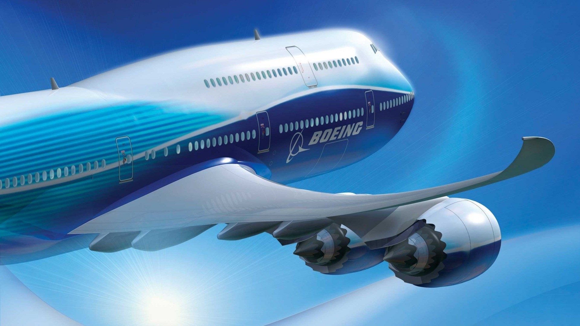 Boeing 747 airplane flying in the sky HD Wallpaper