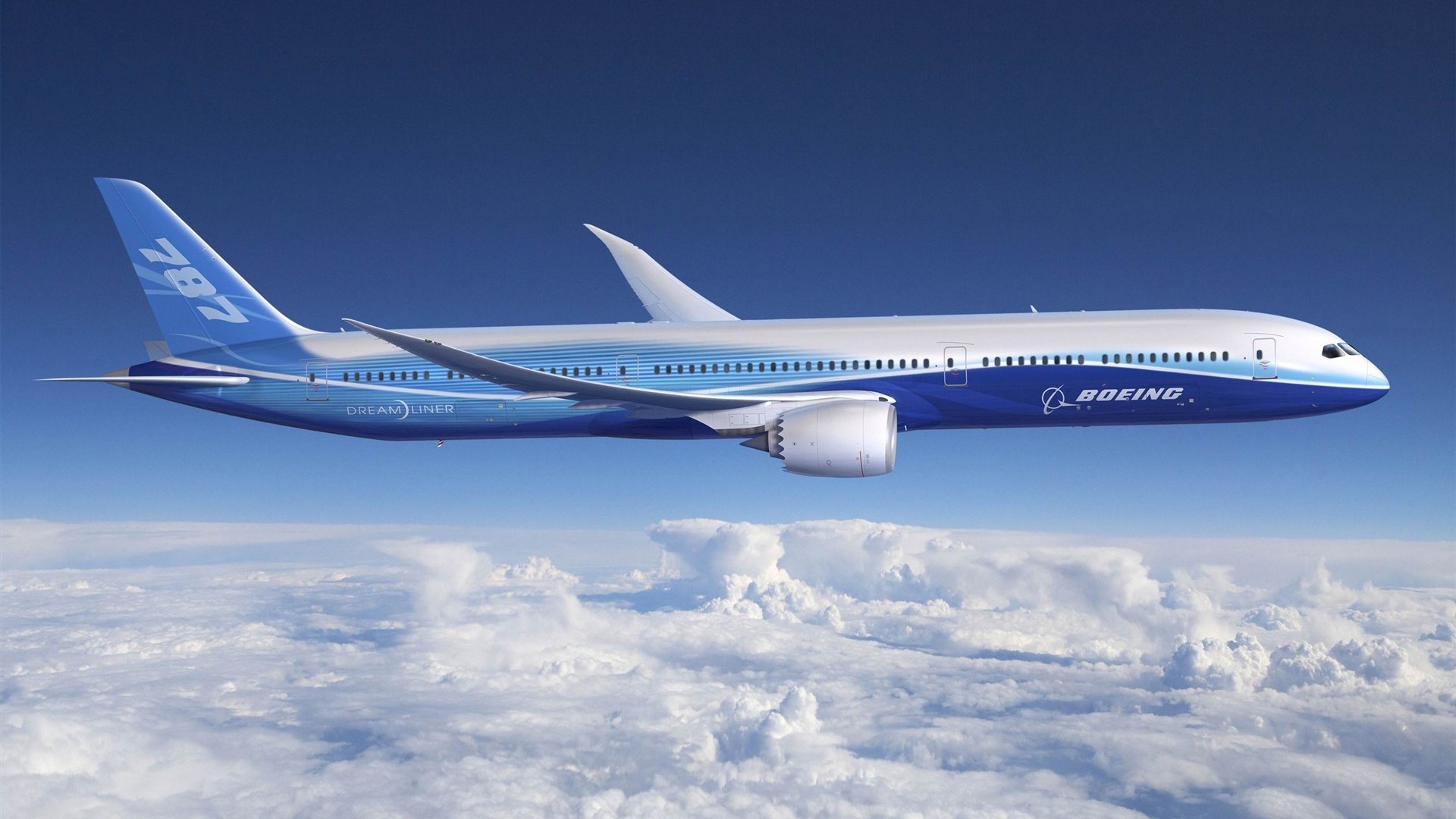 Boeing 787 Dreamliner Airplane in flight HD Wallpaper
