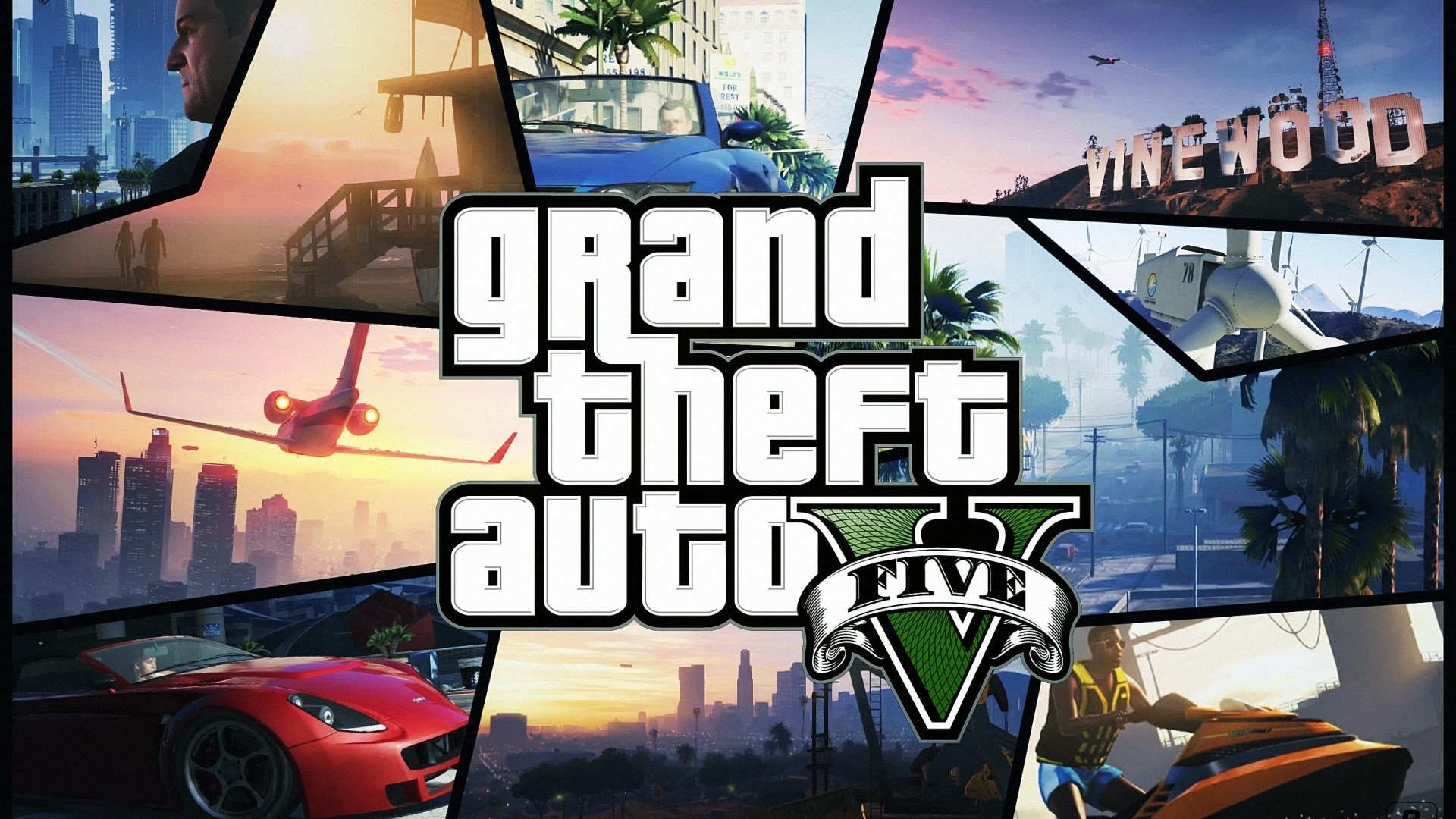 Grand Theft Auto V collage HD Wallpaper